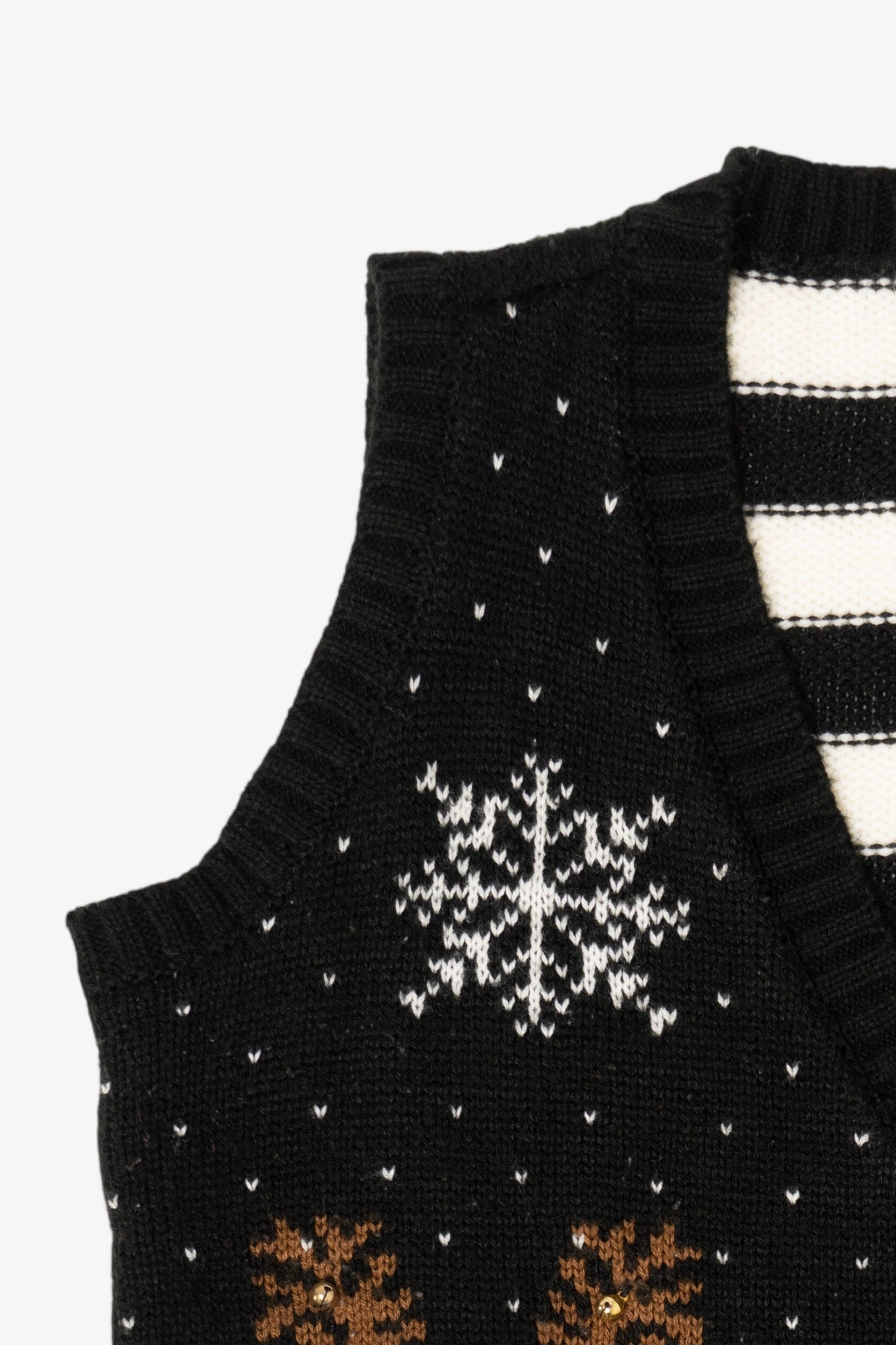 Black No Boundaries "Oh Deer" Ugly Christmas Vest (2010s)