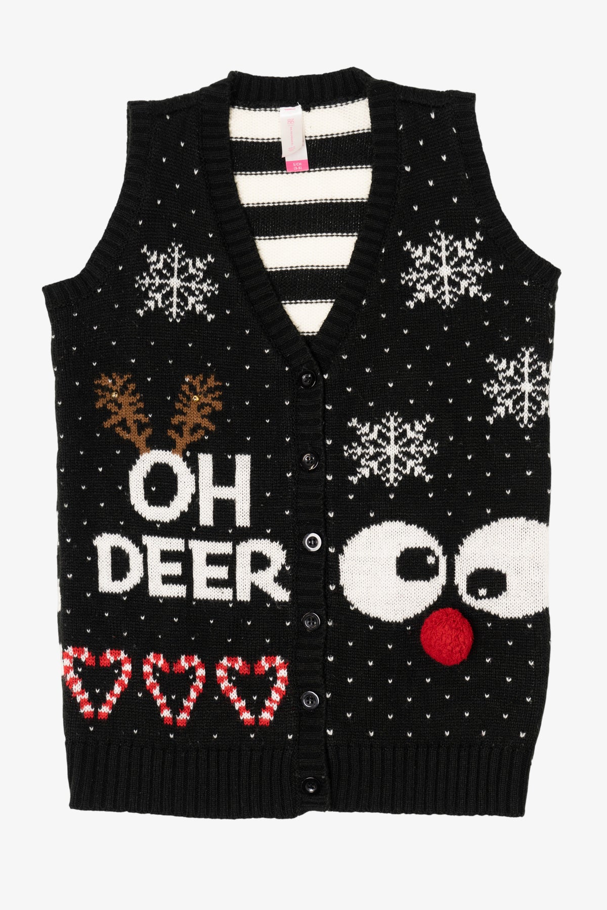 Black No Boundaries "Oh Deer" Ugly Christmas Vest (2010s)