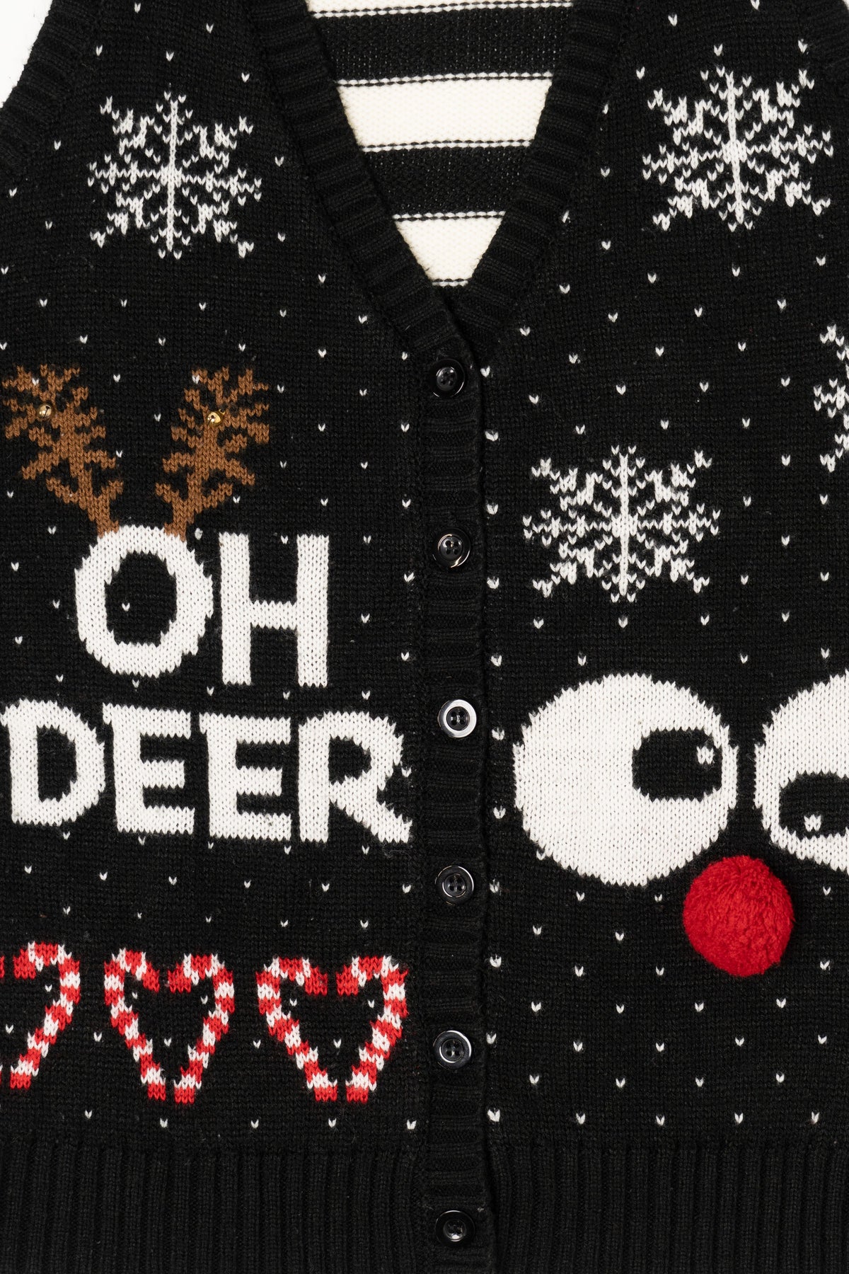 Black No Boundaries "Oh Deer" Ugly Christmas Vest (2010s)