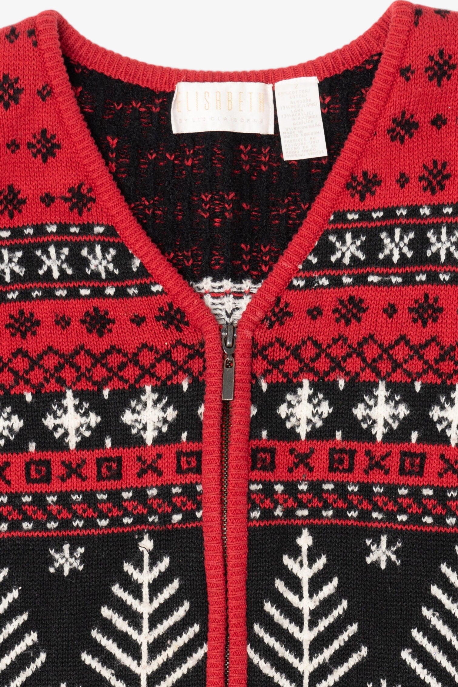 Vintage Red Elisabeth Ugly Christmas Vest (1990s)