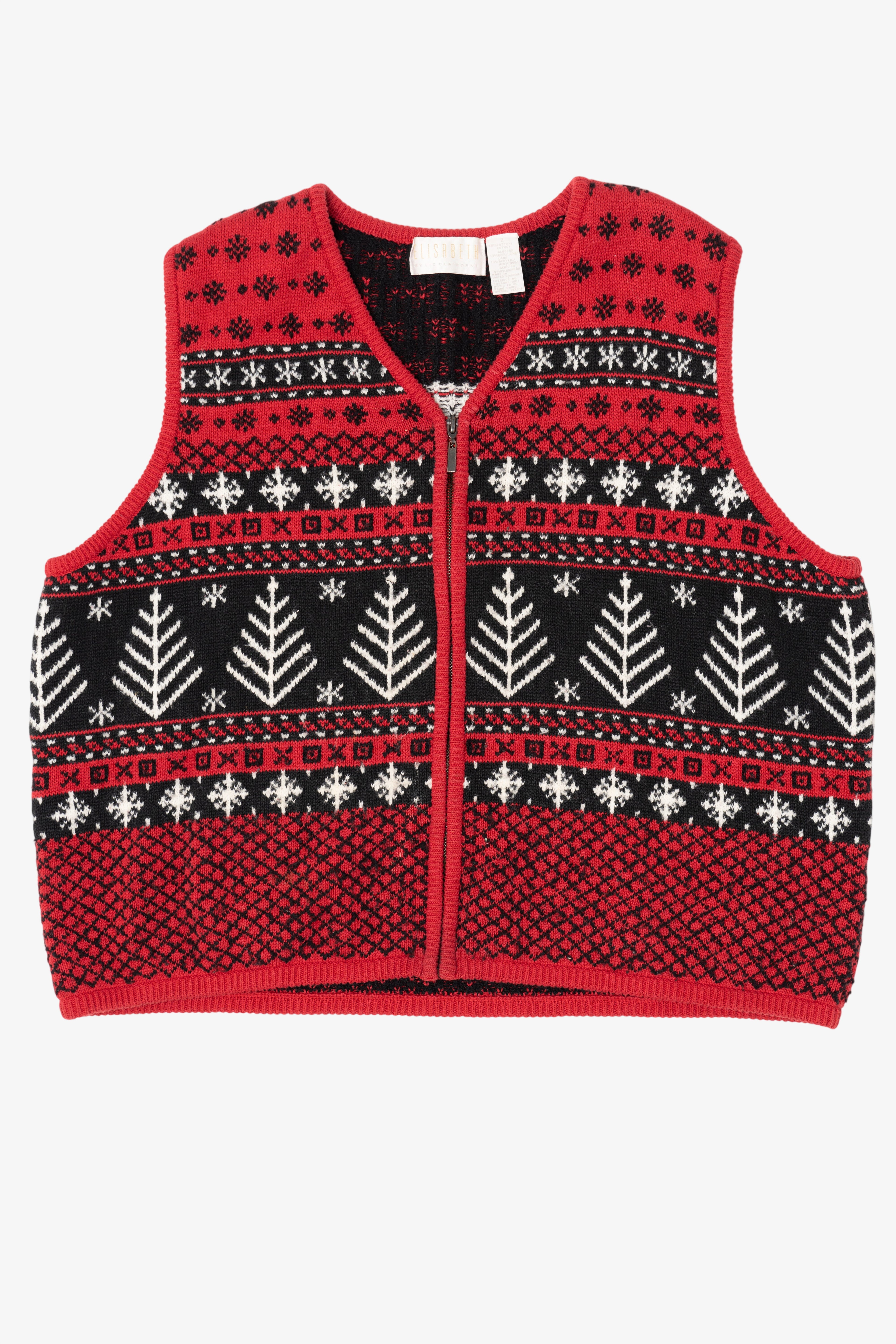 Vintage Red Elisabeth Ugly Christmas Vest (1990s)