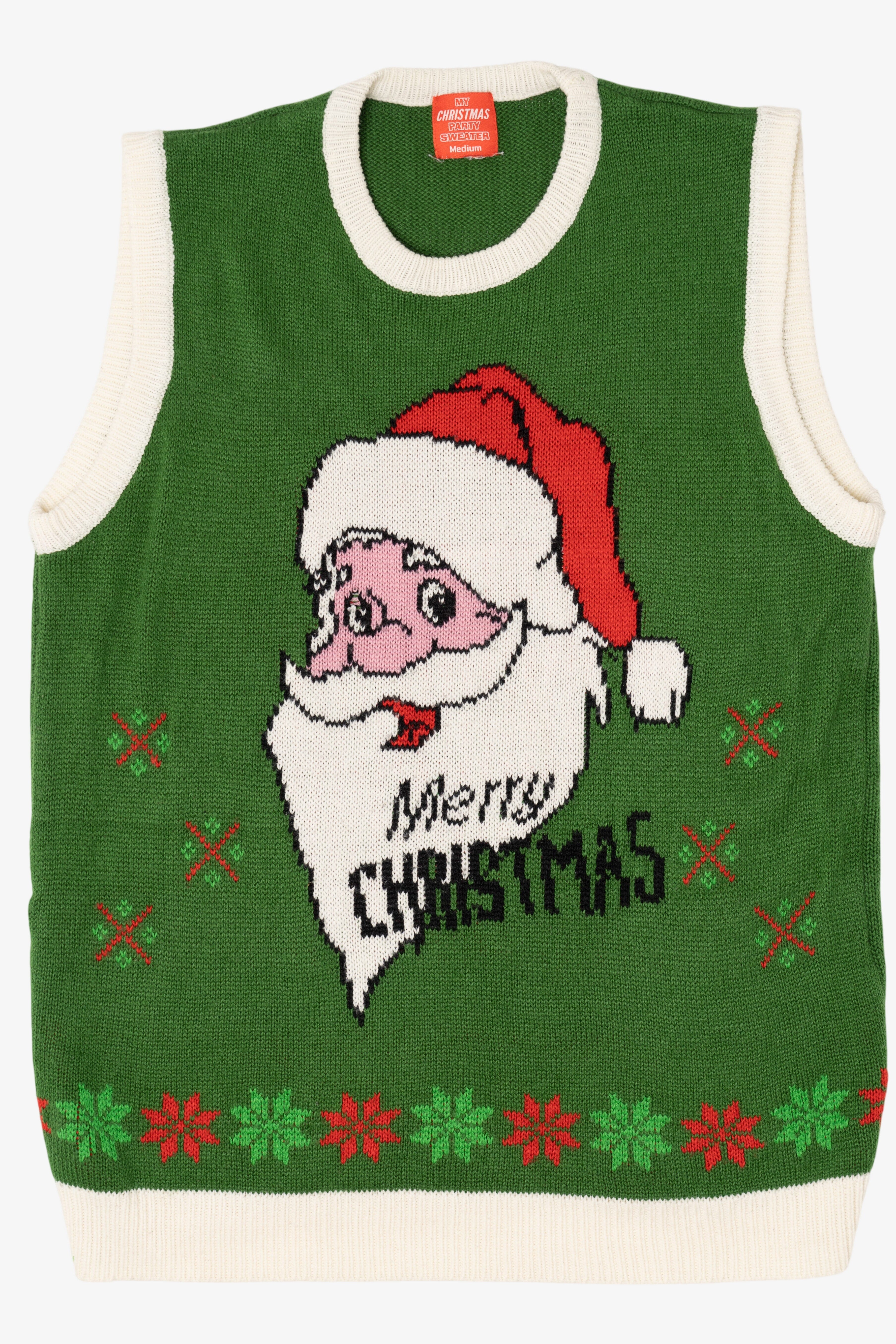 Green My Christmas Party Sweater Santa Ugly Vest (2010s)