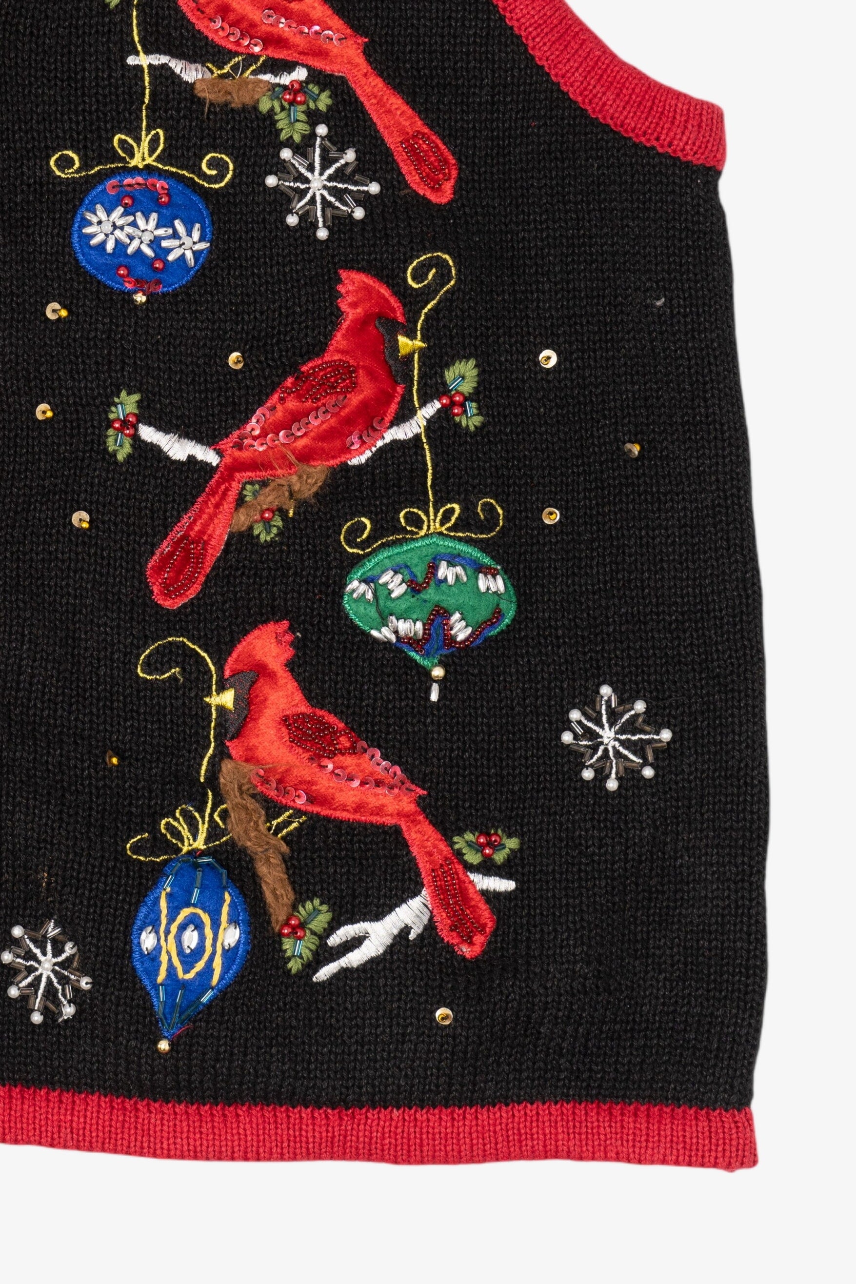 Vintage Black Unknown Cardinals Ugly Christmas Vest (1990s)