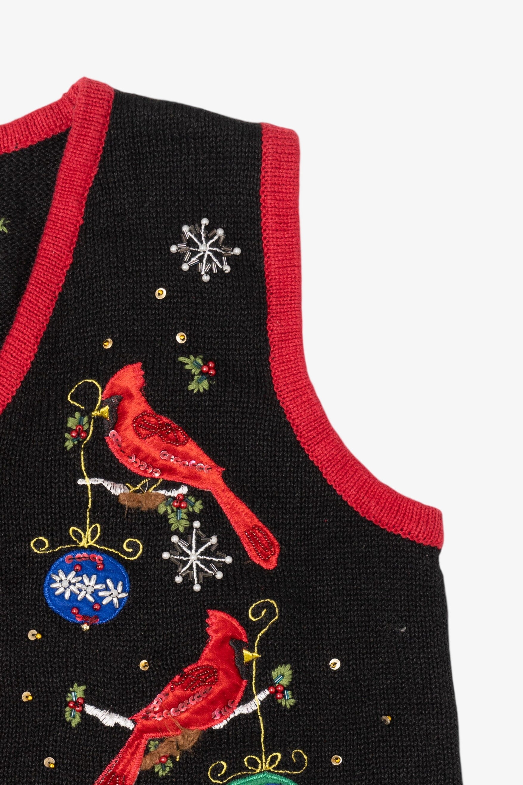 Vintage Black Unknown Cardinals Ugly Christmas Vest (1990s)