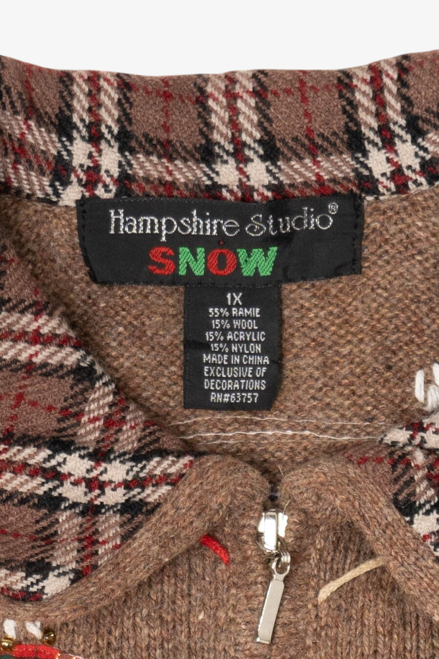 Vintage Beige Hampshire Studio Snowmen Ugly Christmas Vest (1990s)