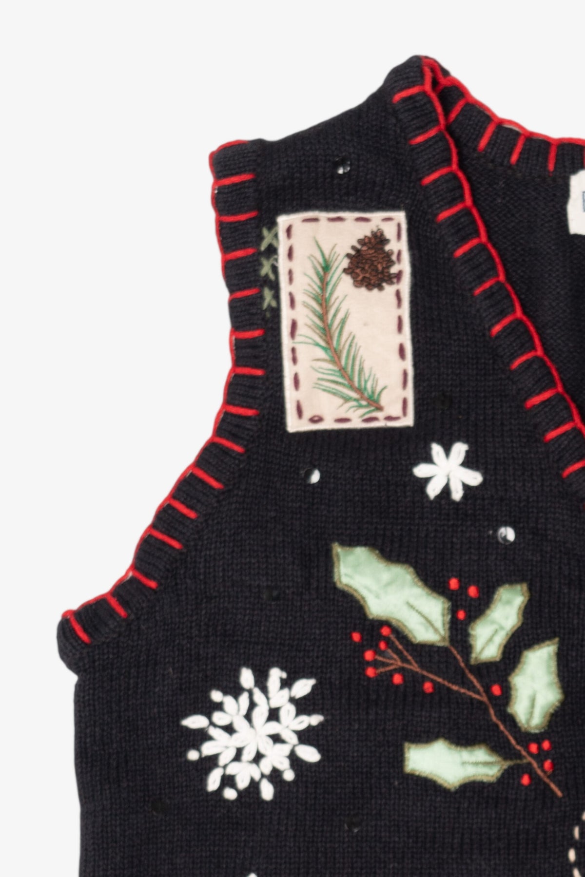 Vintage Black Basic Editions Ugly Christmas Vest (1990s)