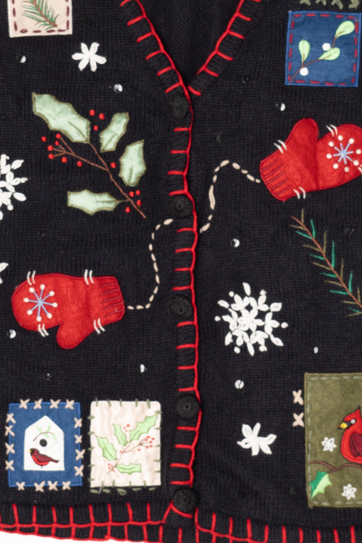 Vintage Black Basic Editions Ugly Christmas Vest (1990s)