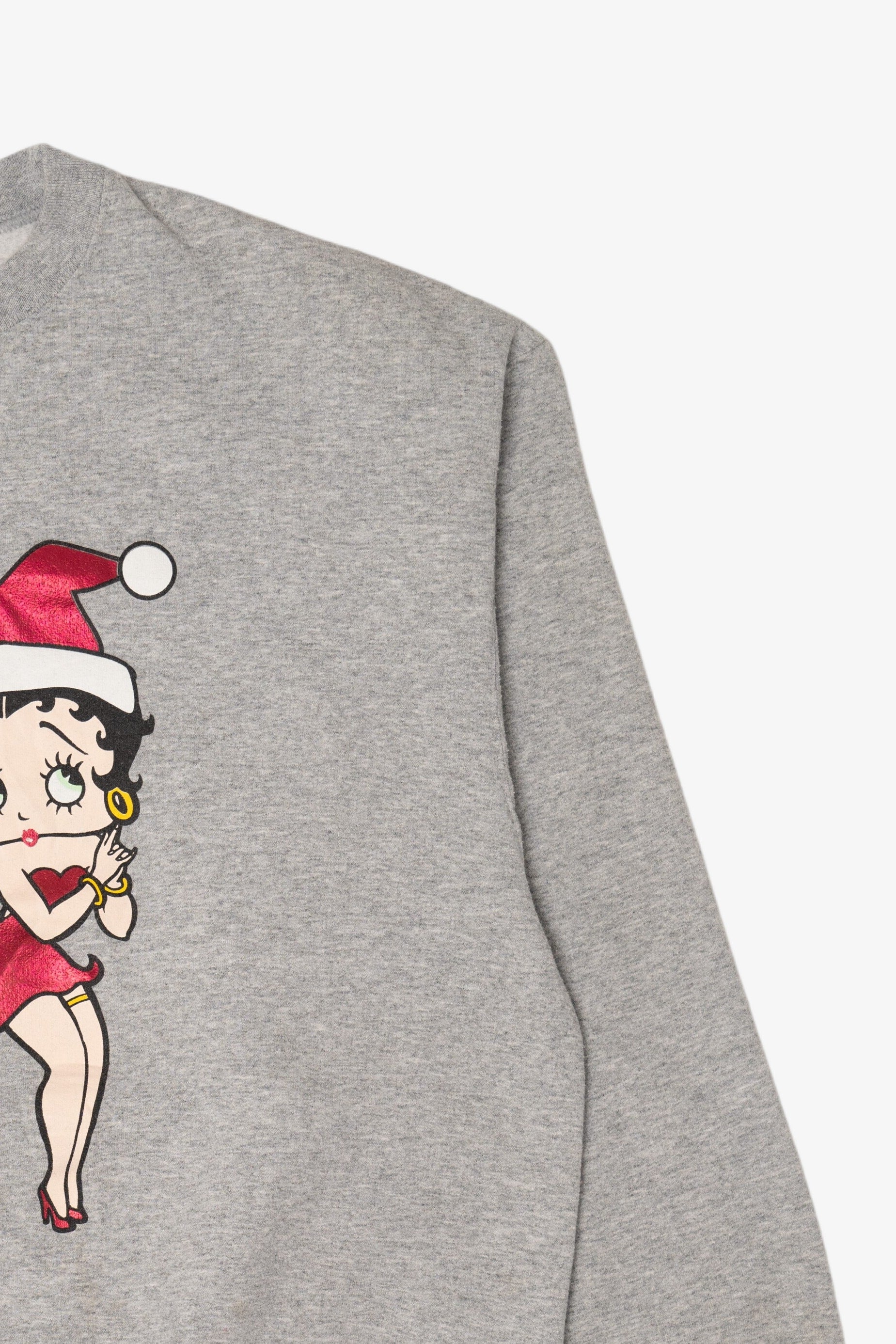 Vintage Gray Betty Boop "Dear Santa...' Ugly Christmas Sweatshirt (2000s)