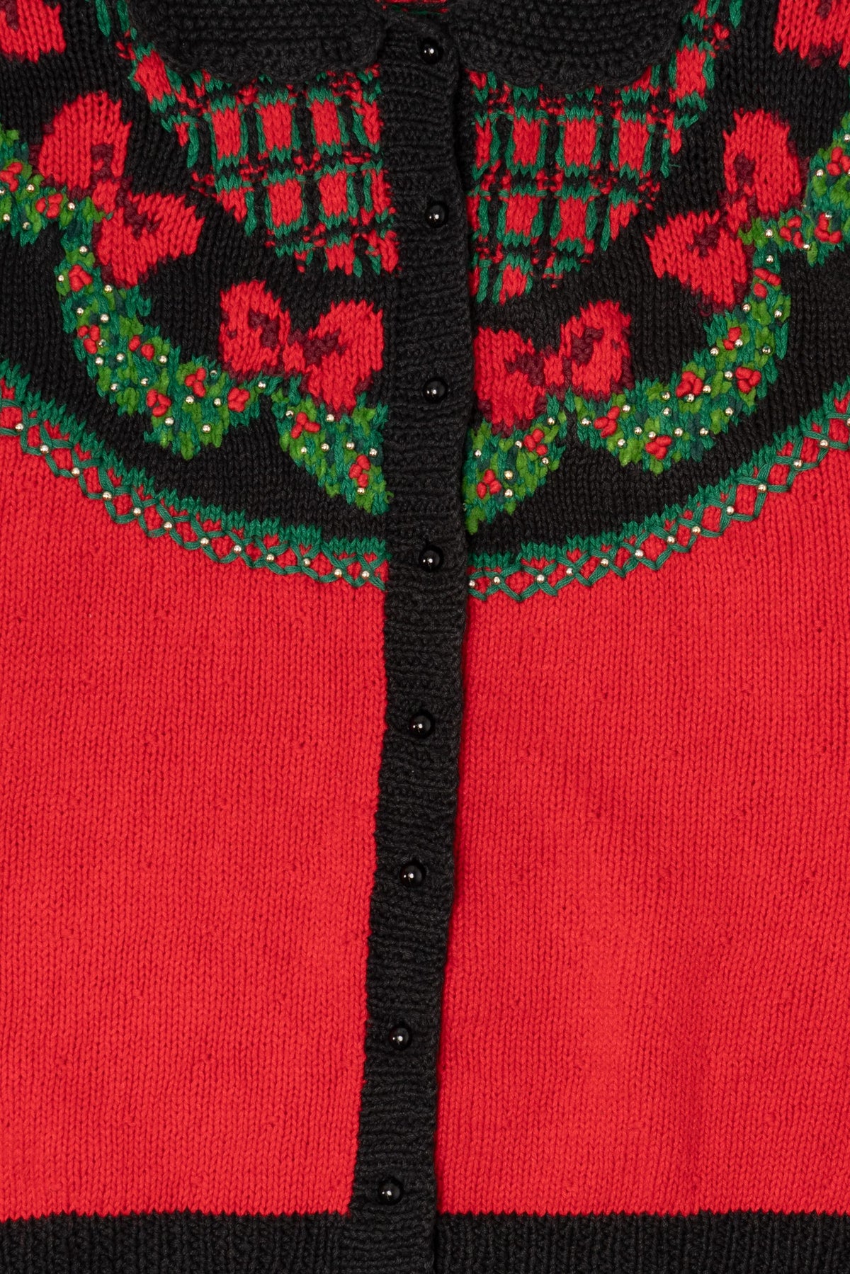 Vintage Red Marisa Christina Ugly Christmas Cardigan (1990s)