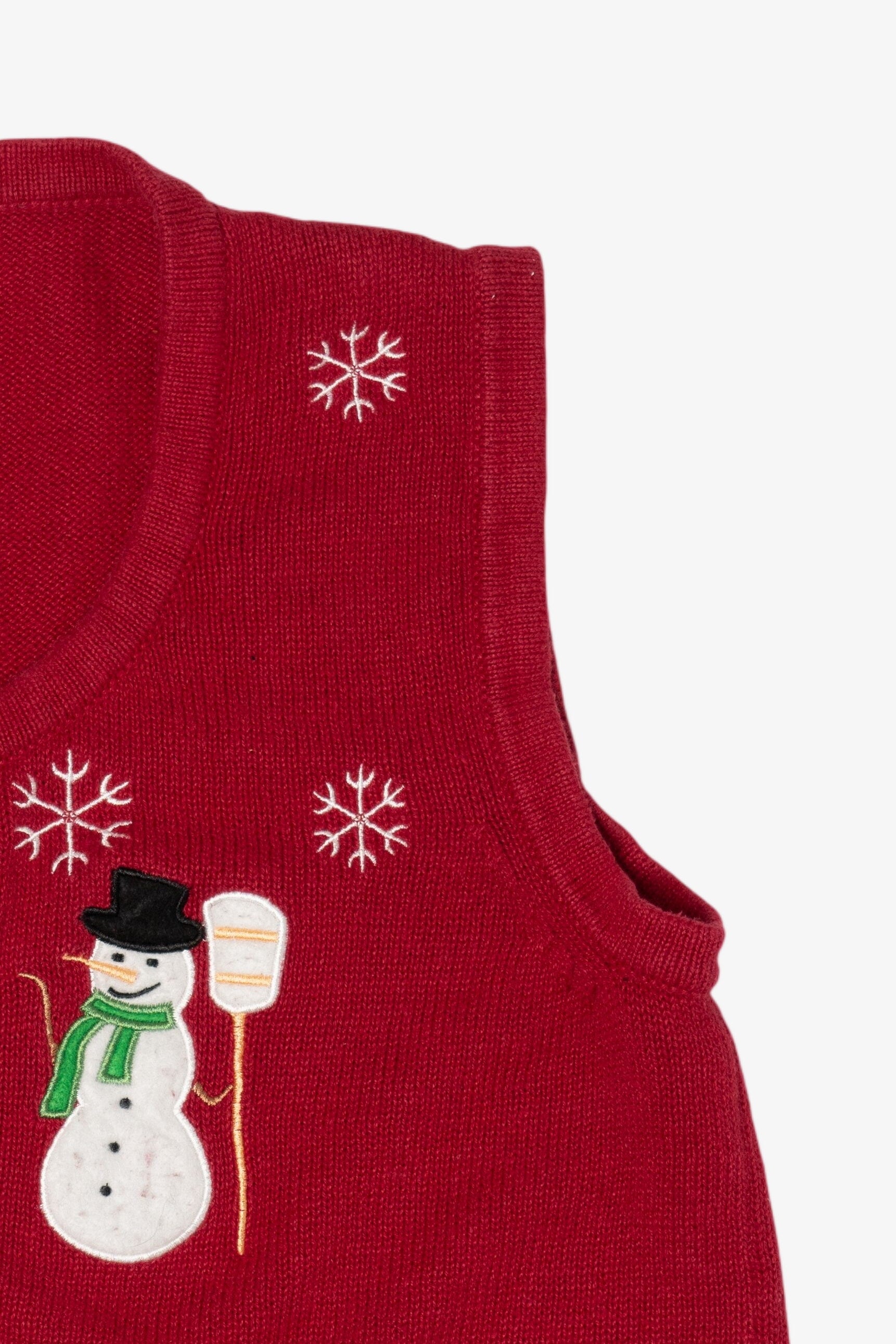 Vintage Red Snowman Ugly Christmas Vest (1990s)