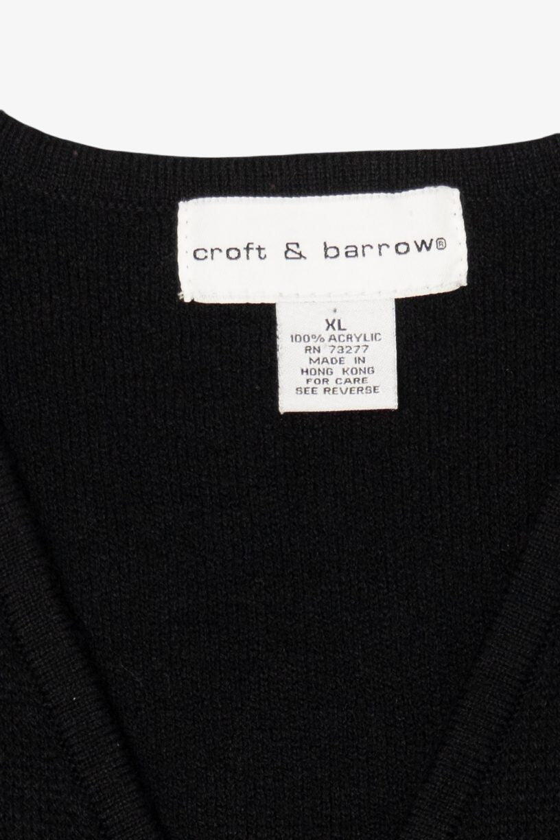 Vintage Black Croft & Barrow Ugly Christmas Vest (1990s)