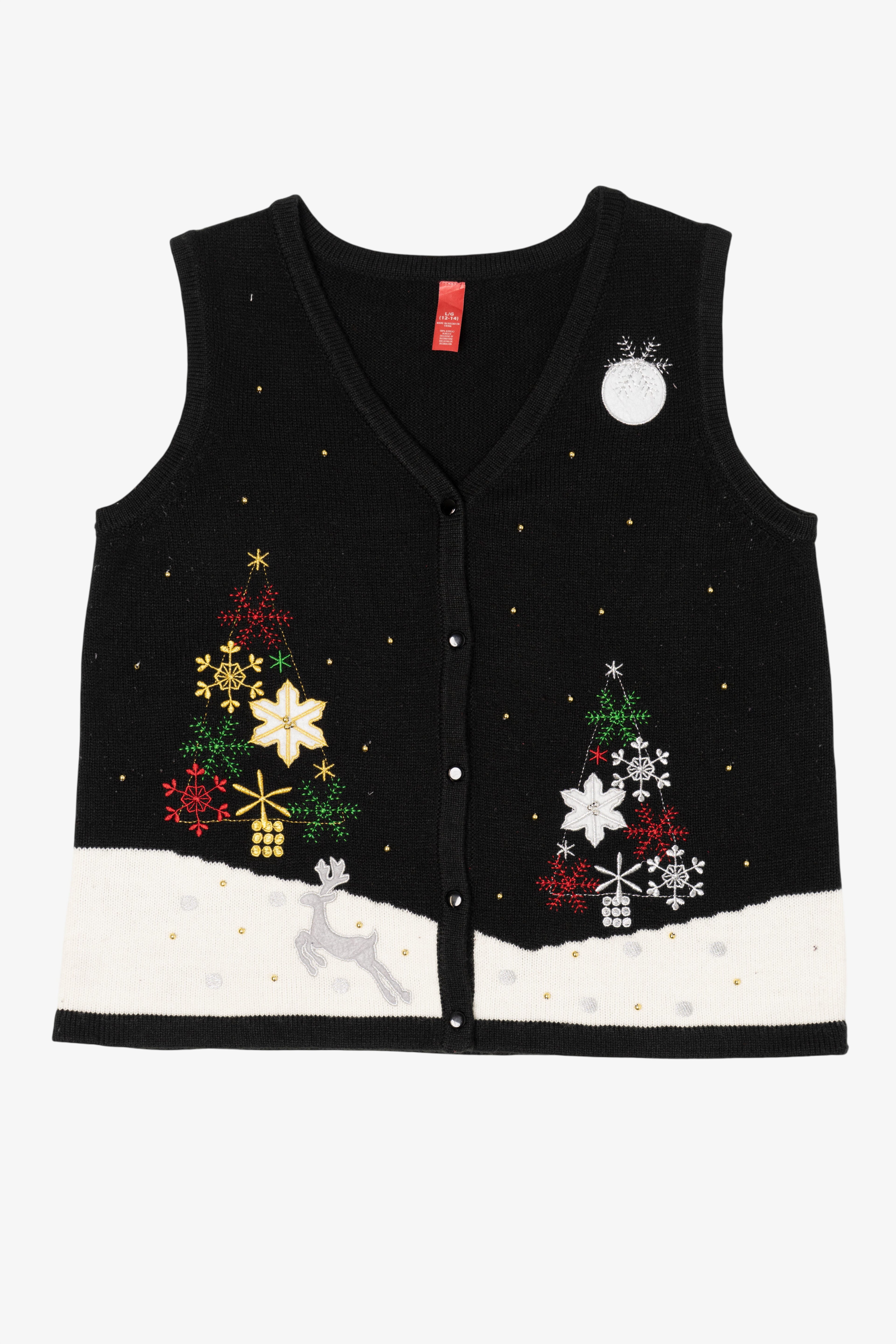 Vintage Black Ugly Christmas Vest (2000s)