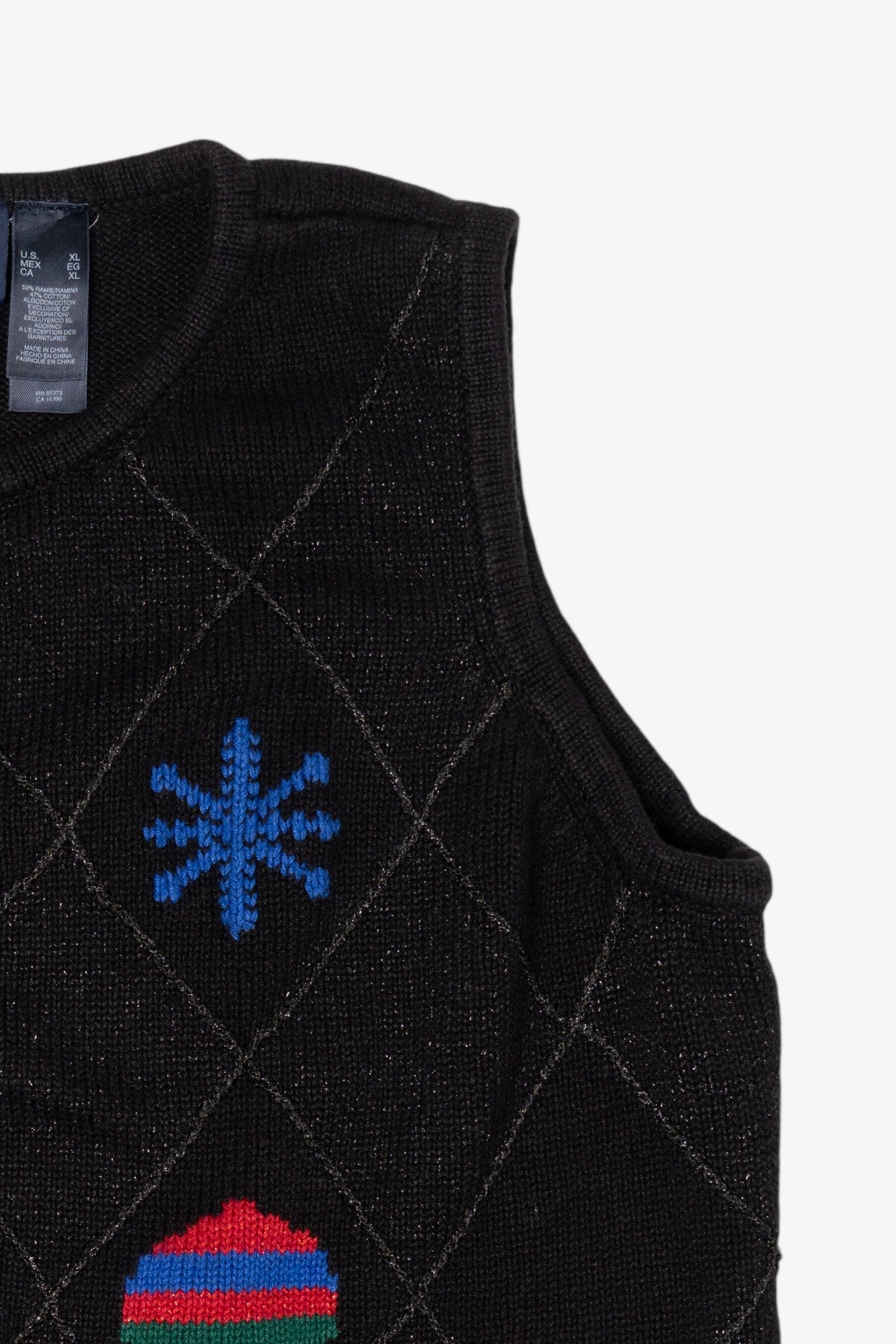 Vintage Black Crazy Horse Ugly Christmas Vest (2000s)