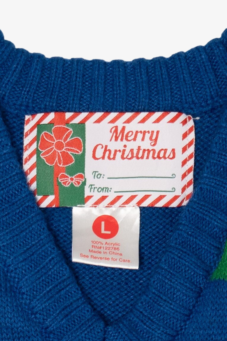 Blue Polar Bears Skiing Ugly Christmas Vest (2010s)