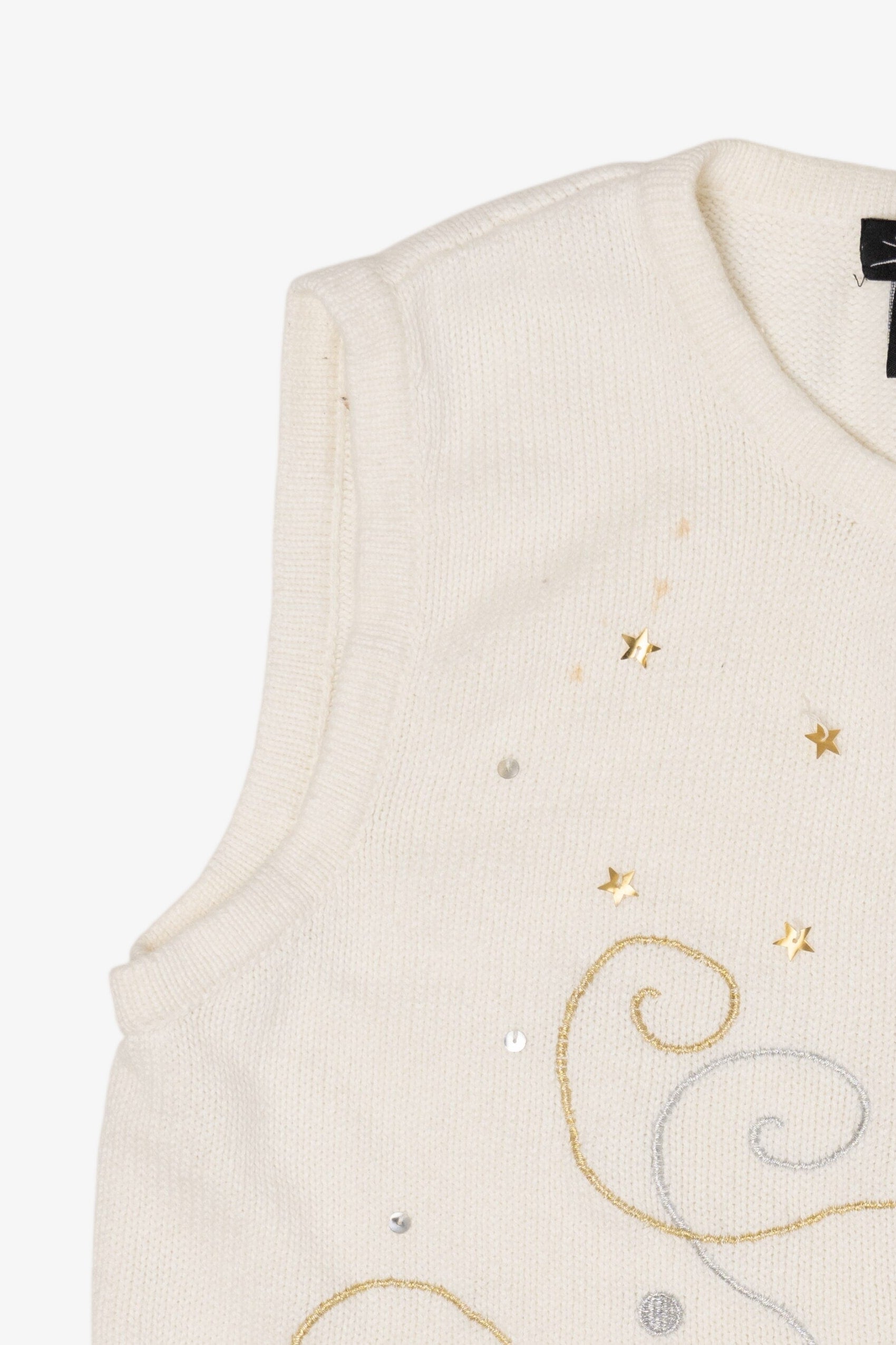 Vintage White SML Design Ornaments Christmas Vest (1990s)