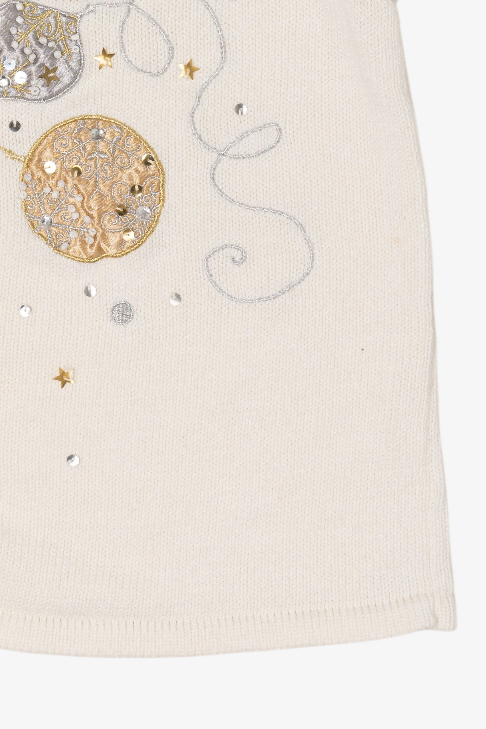 Vintage White SML Design Ornaments Christmas Vest (1990s)