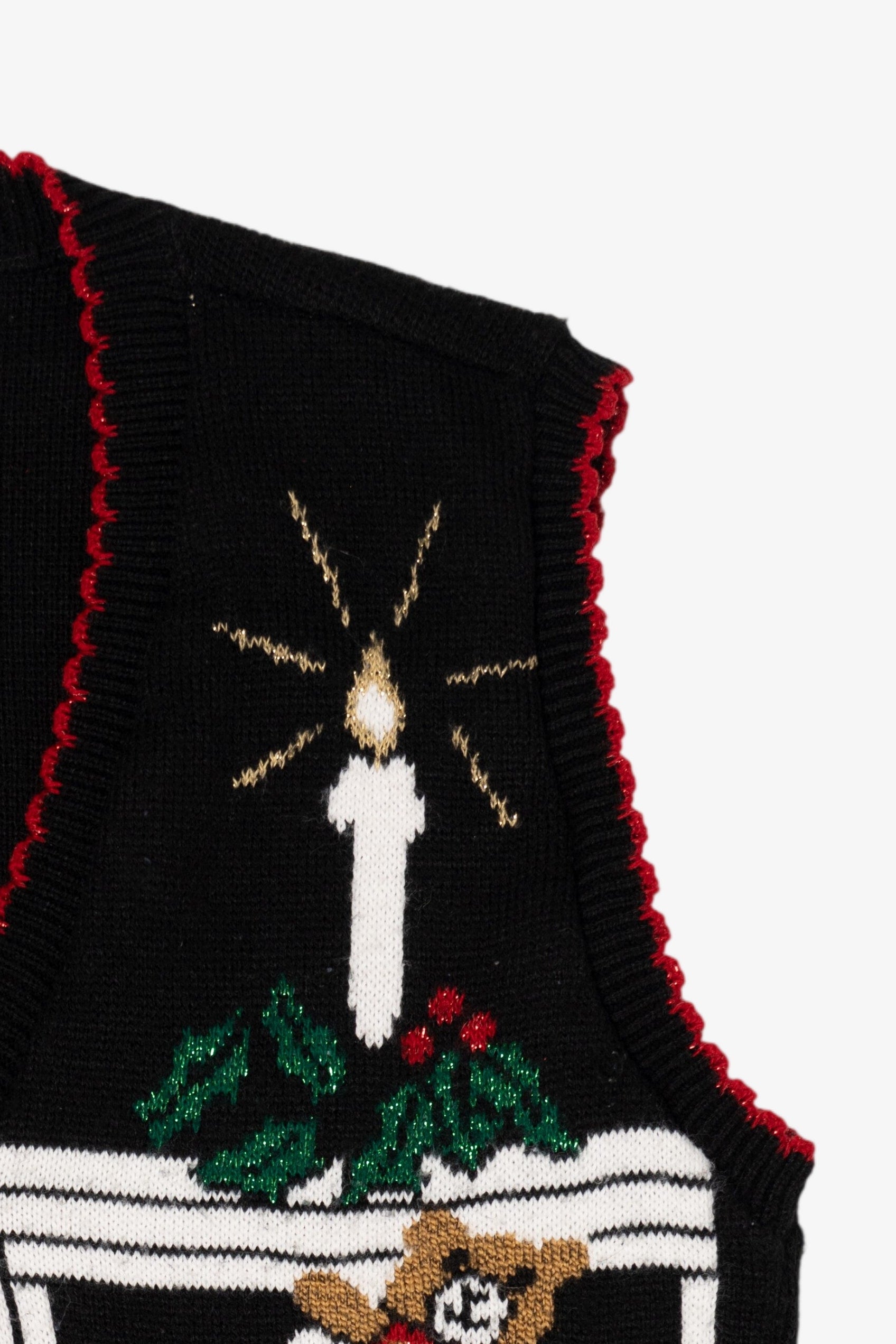 Vintage Black Holiday Time Ugly Christmas Vest (1990s)
