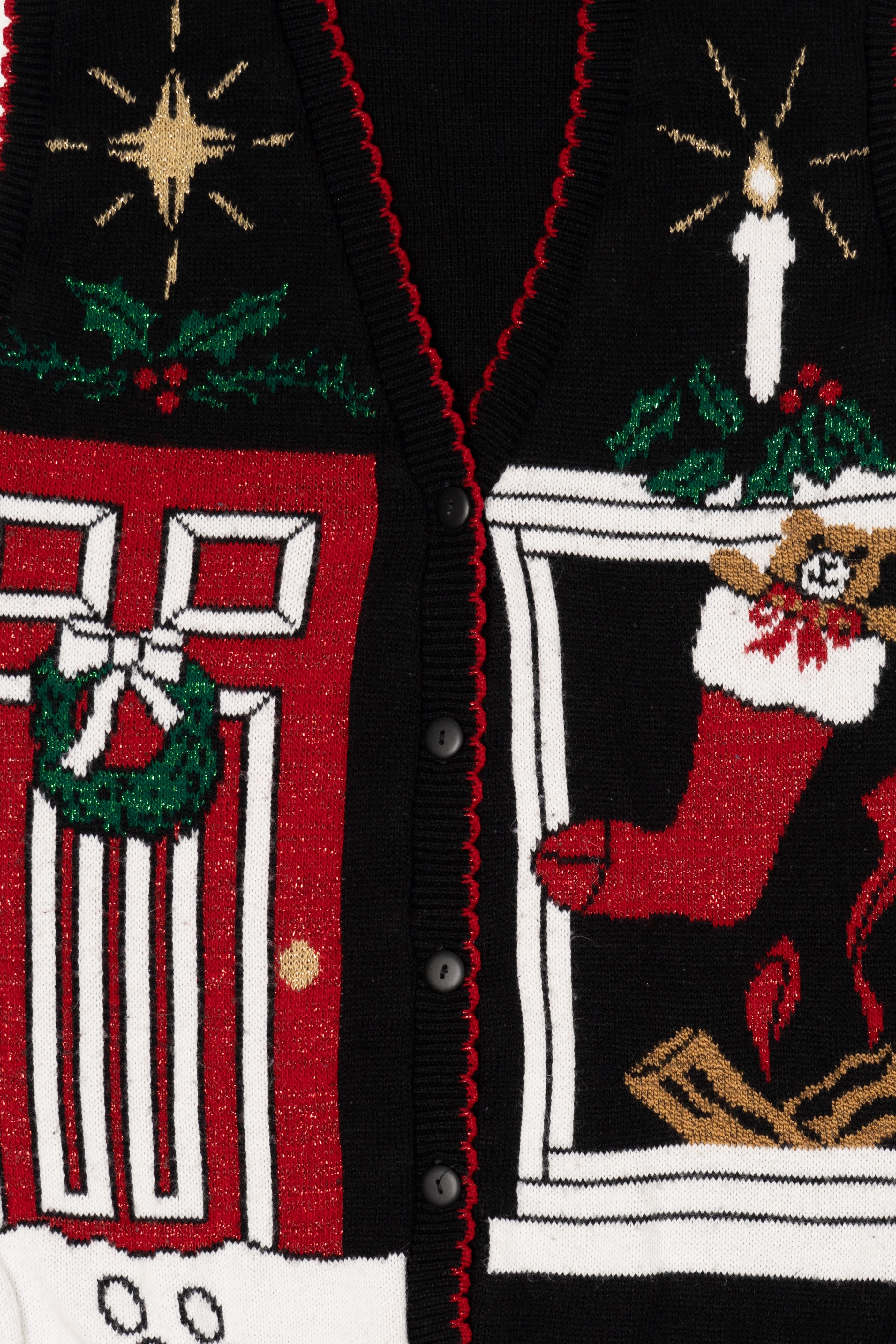 Vintage Black Holiday Time Ugly Christmas Vest (1990s)