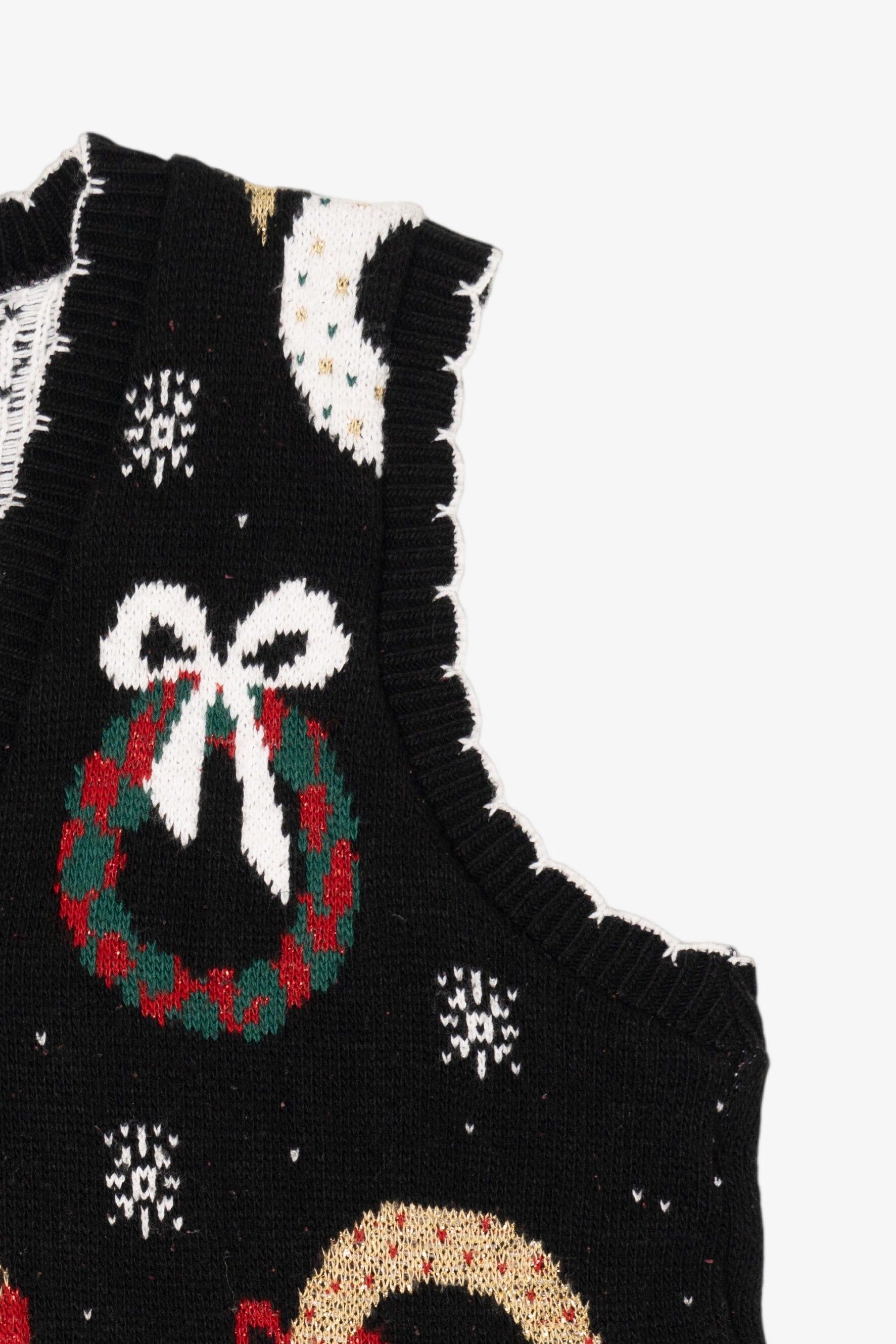 Vintage Black Willow Ridge Wreaths Ugly Christmas Vest (1990s)