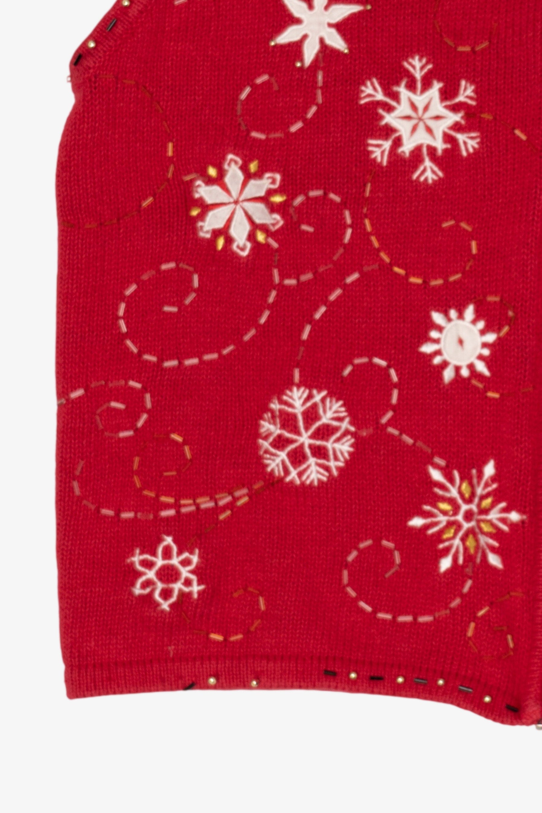 Vintage Red Studio Joy Snowflakes Ugly Christmas Vest (1990s)