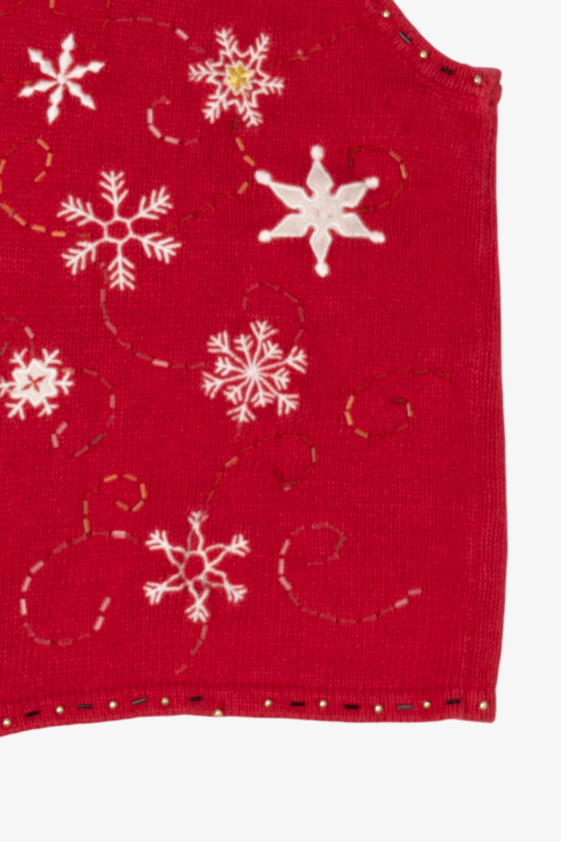 Vintage Red Studio Joy Snowflakes Ugly Christmas Vest (1990s)