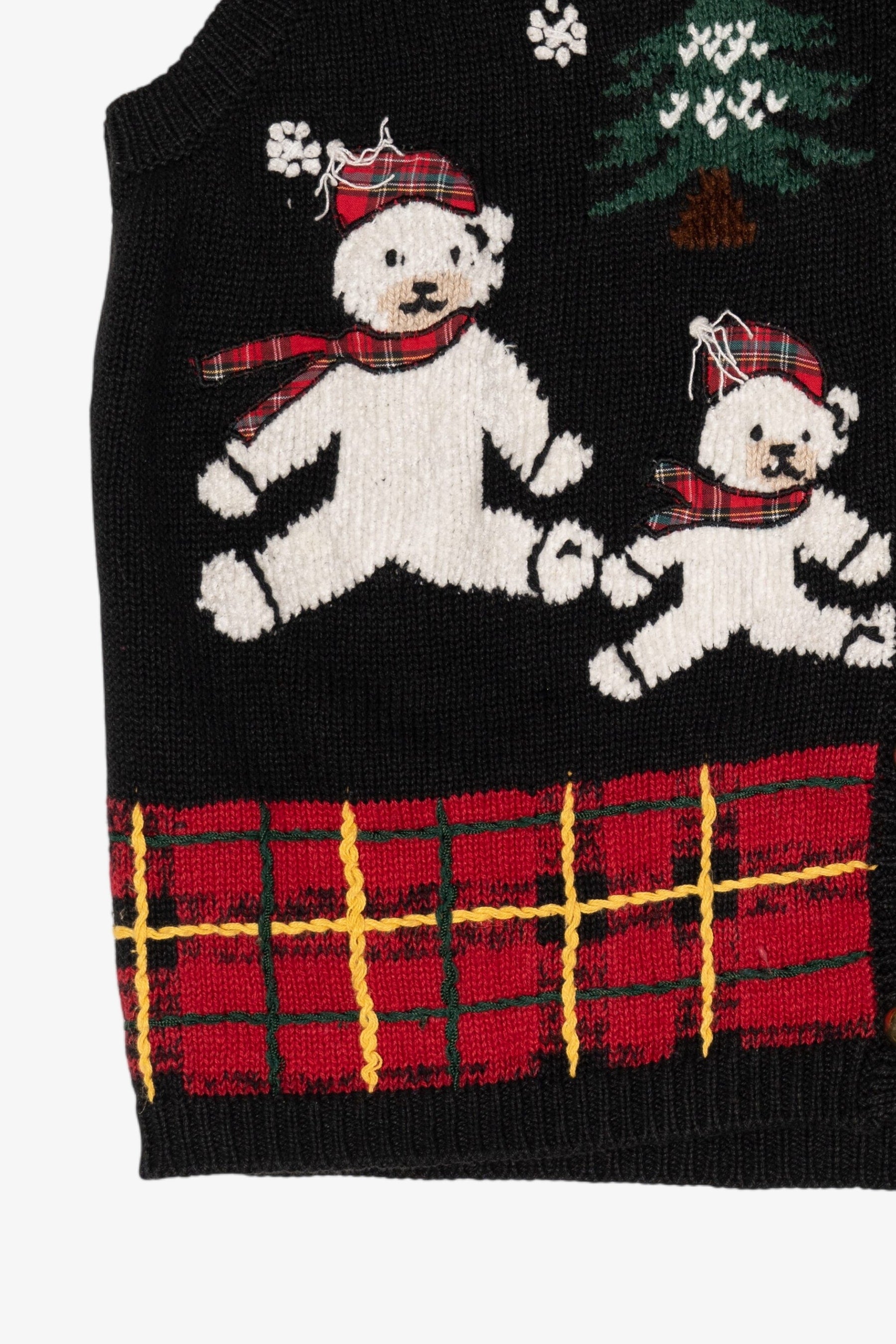 Vintage Black Capacity Bears Ugly Christmas Vest (1990s)