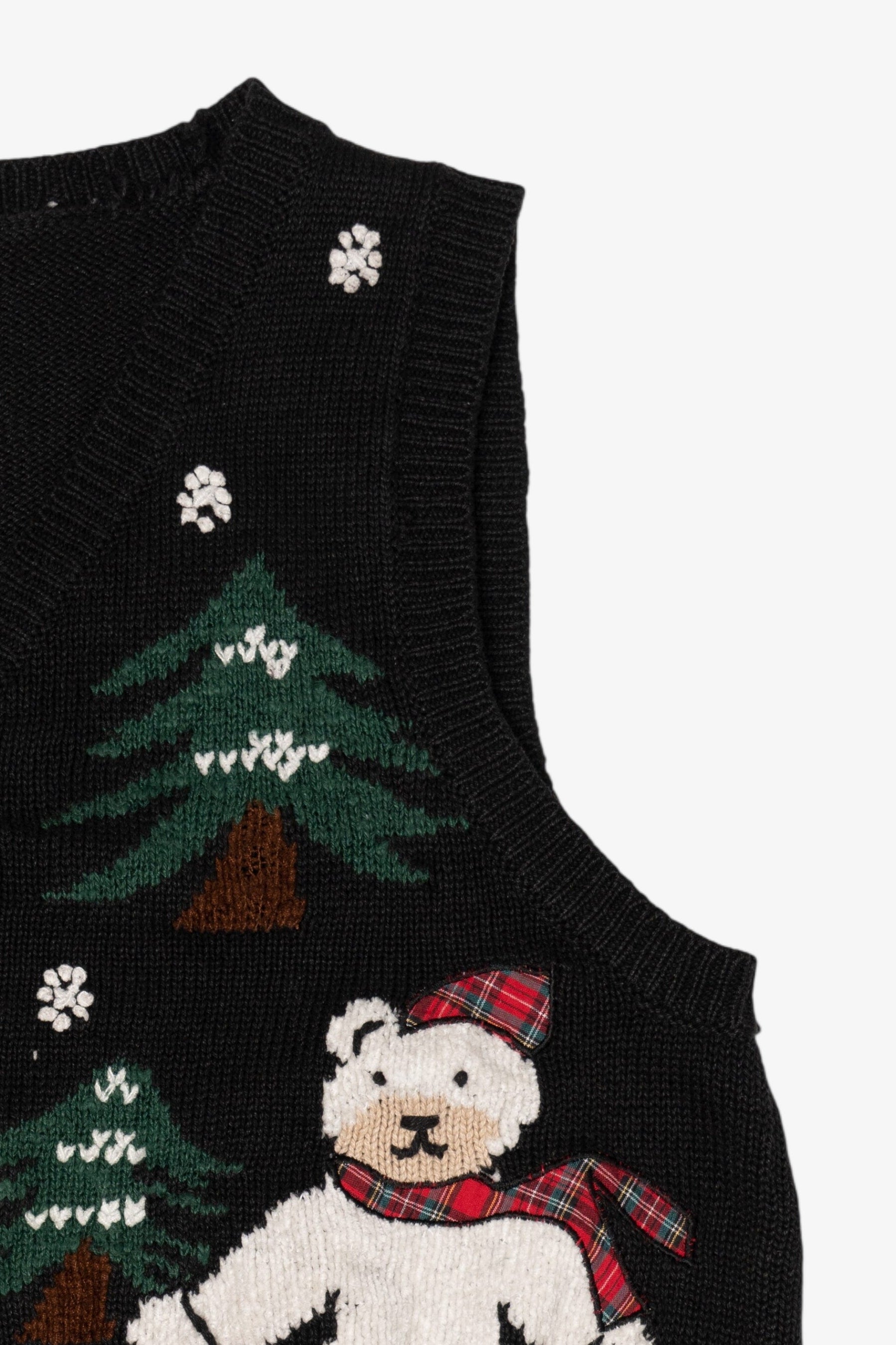 Vintage Black Capacity Bears Ugly Christmas Vest (1990s)