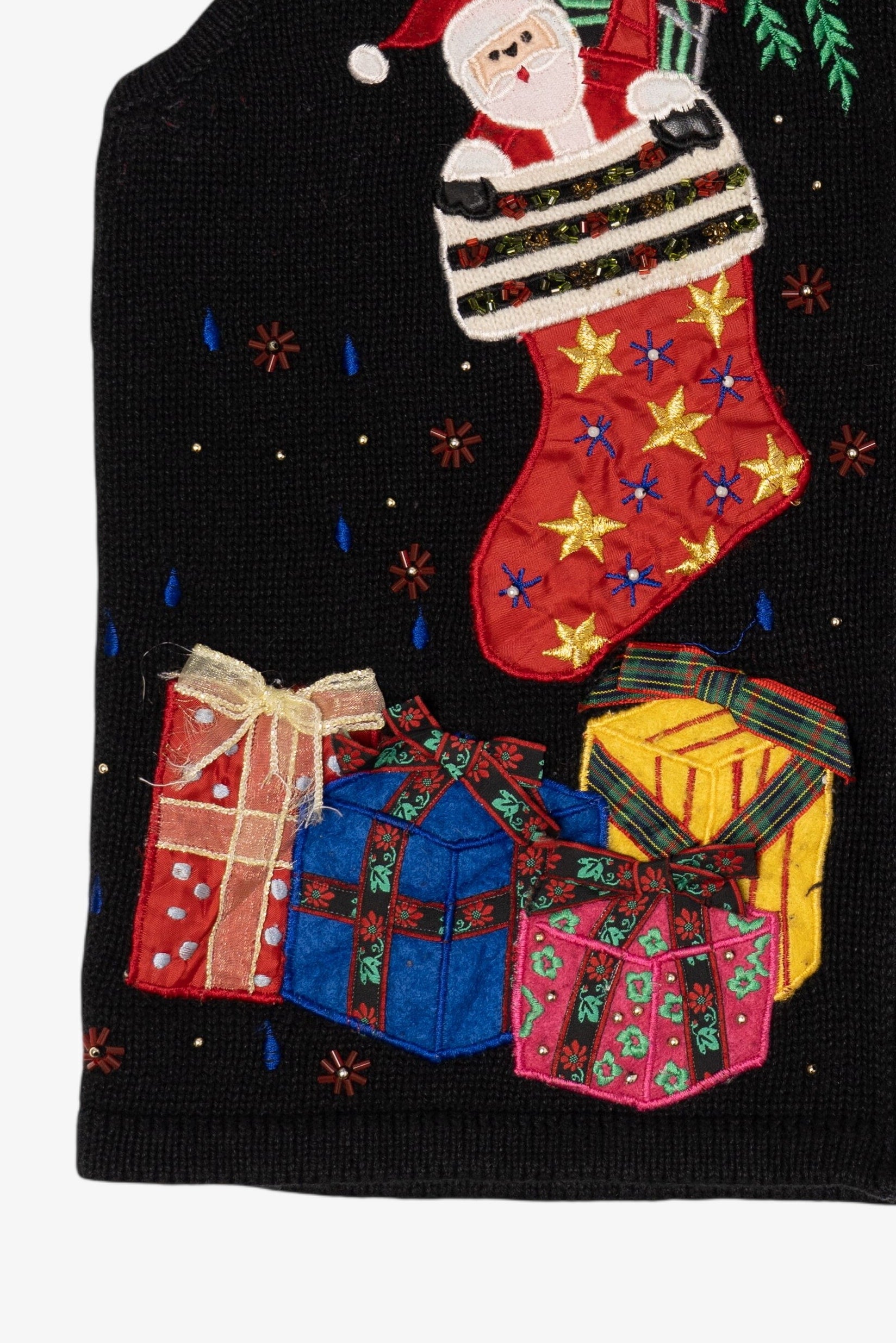 Vintage Black Segue Presents Ugly Christmas Vest (1990s)