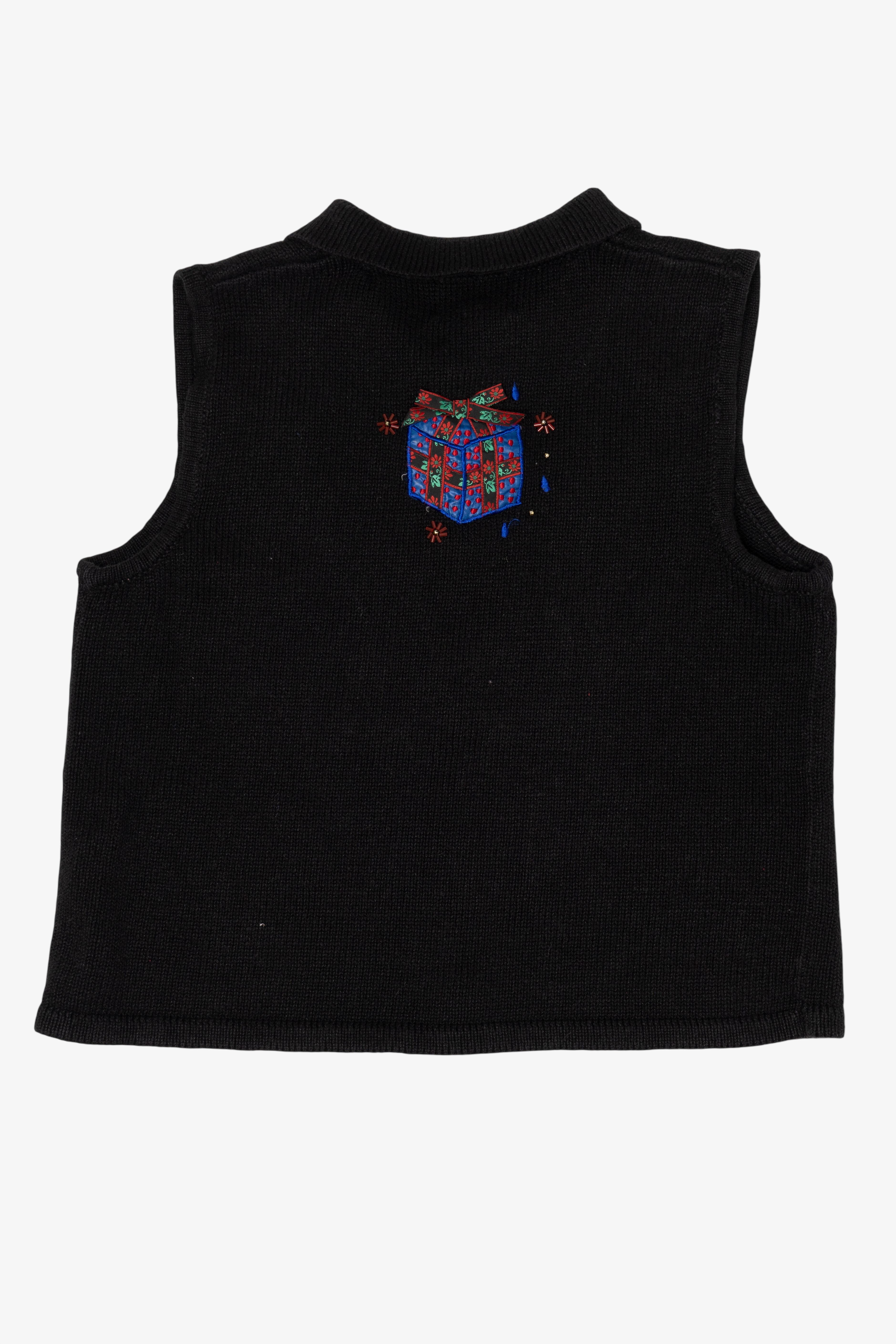 Vintage Black Segue Presents Ugly Christmas Vest (1990s)