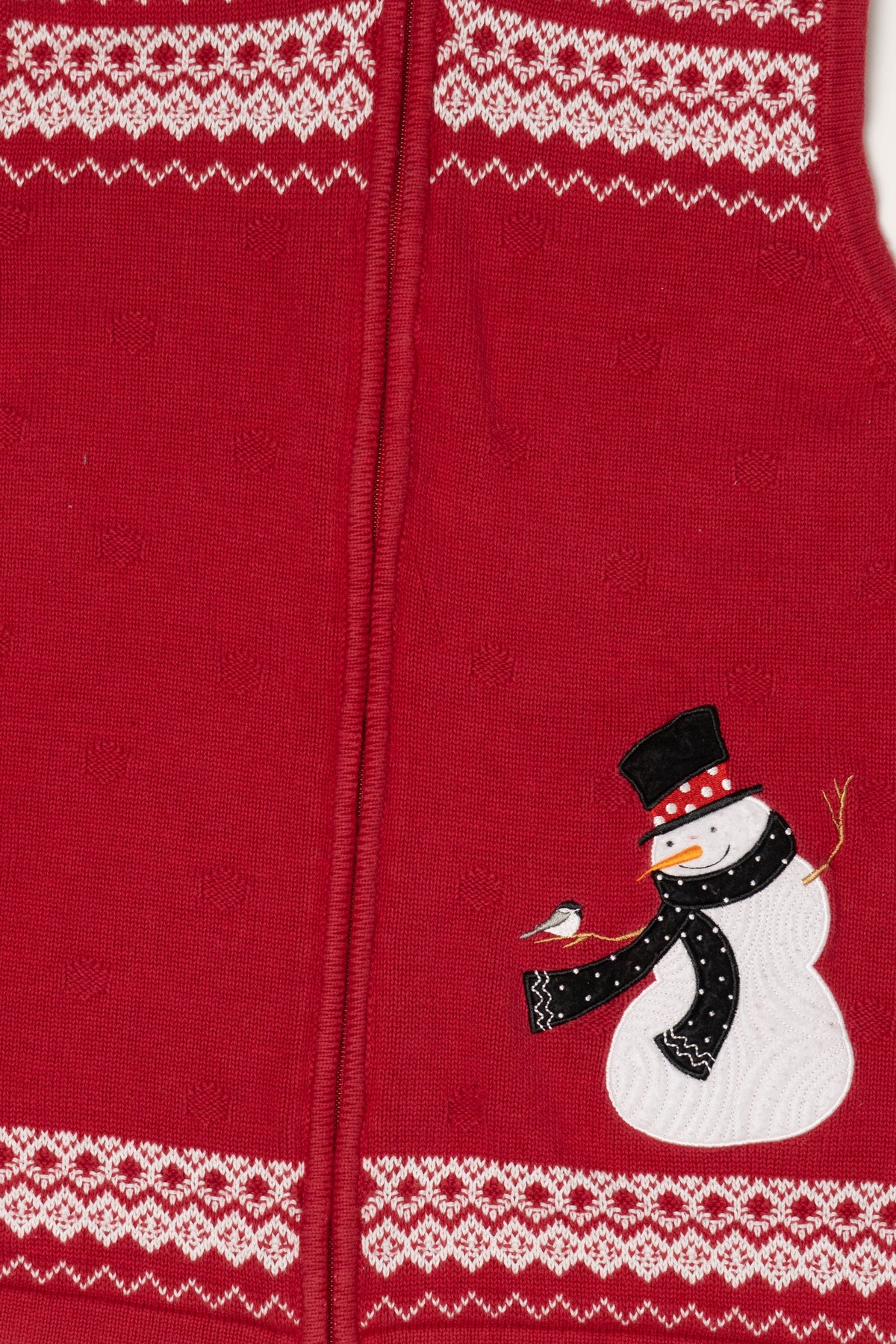 Vintage Red Christopher & Banks Snowmen Ugly Christmas Vest (2000s)