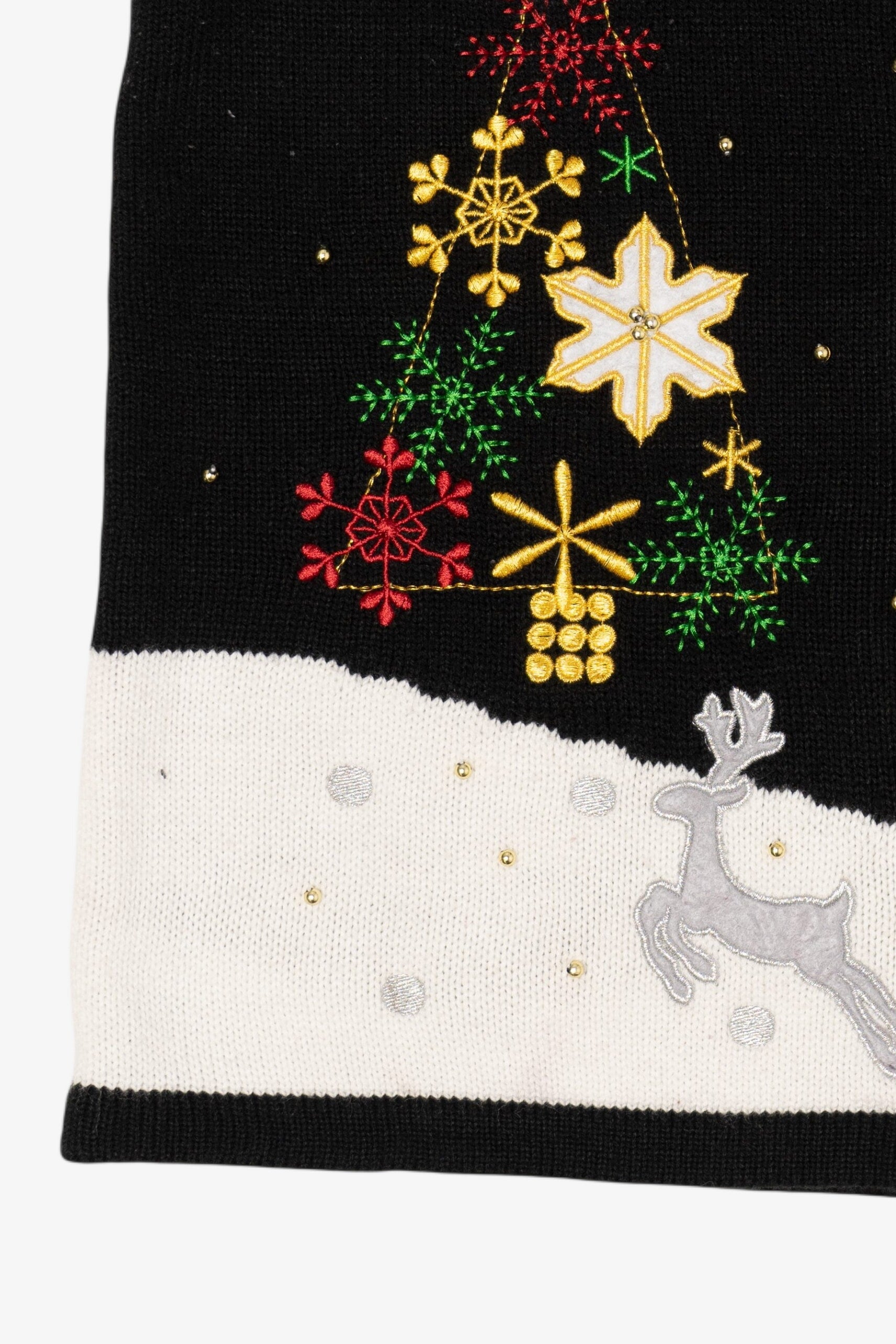 Vintage Black Reindeer Ugly Christmas Vest (2000s)