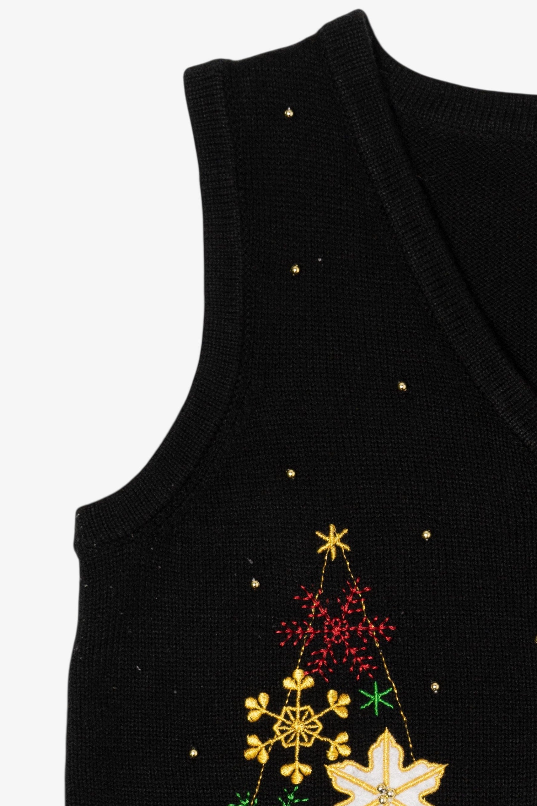 Vintage Black Reindeer Ugly Christmas Vest (2000s)