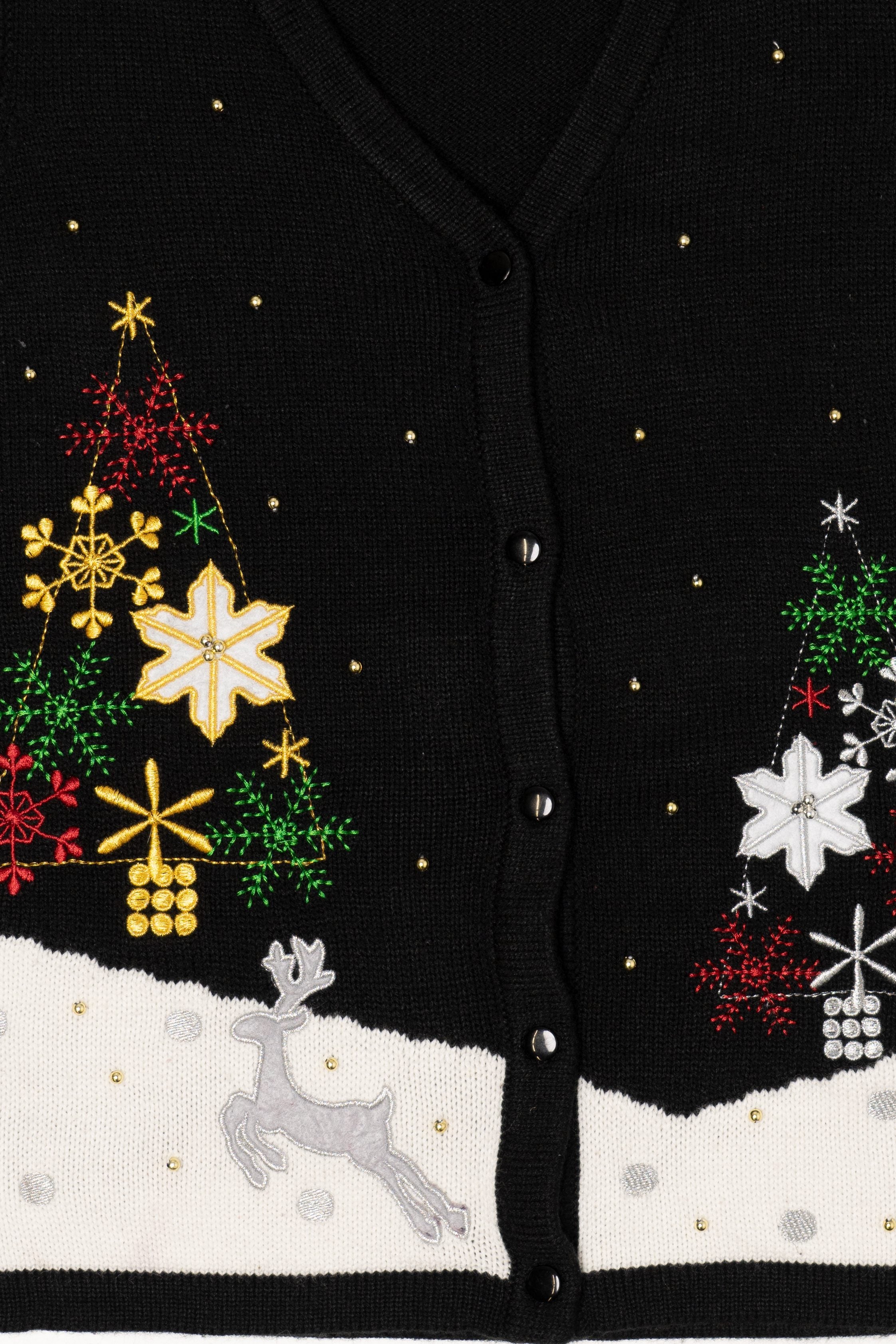 Vintage Black Reindeer Ugly Christmas Vest (2000s)