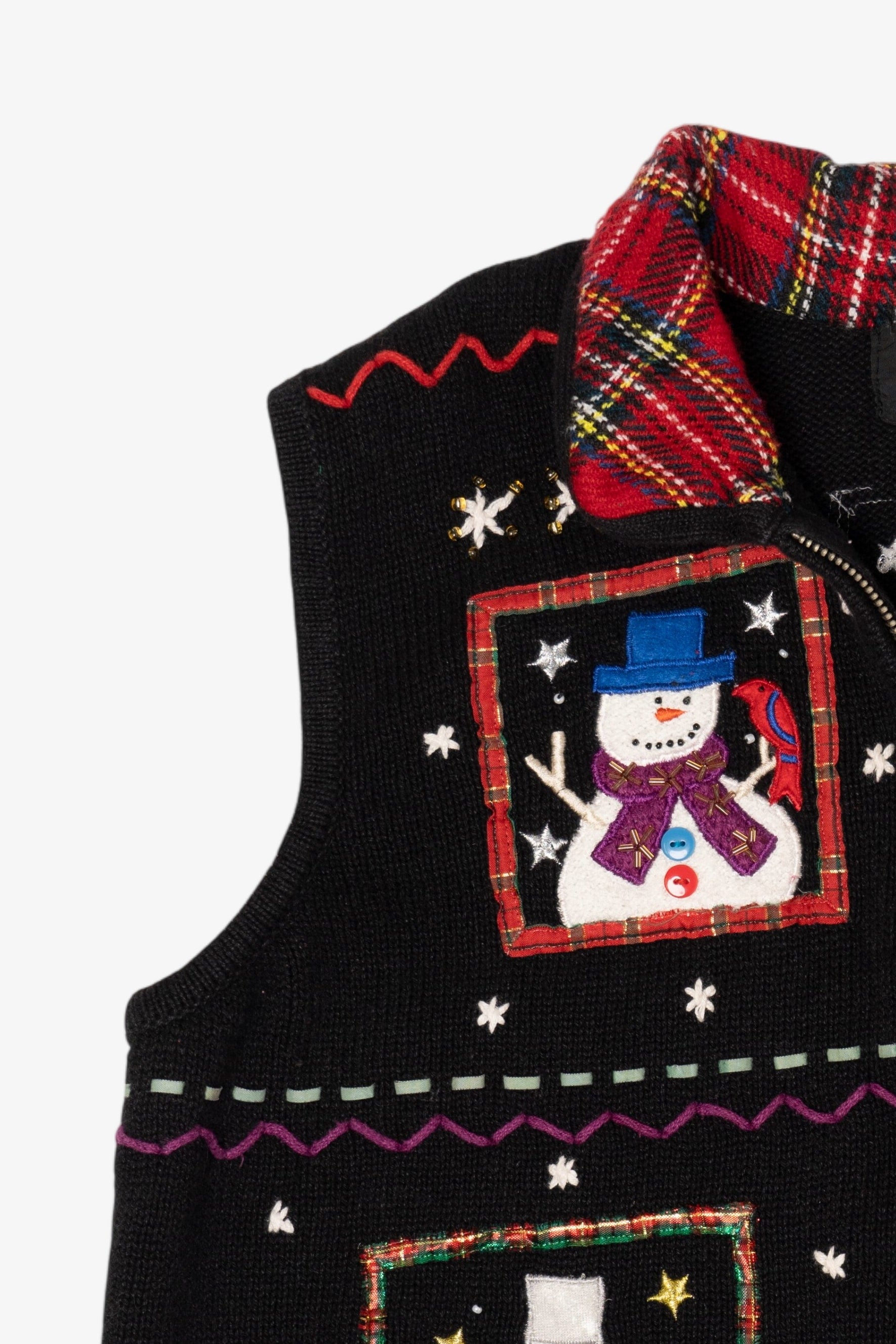 Vintage Black Studio Joy Snowmen Ugly Christmas Vest (1990s)