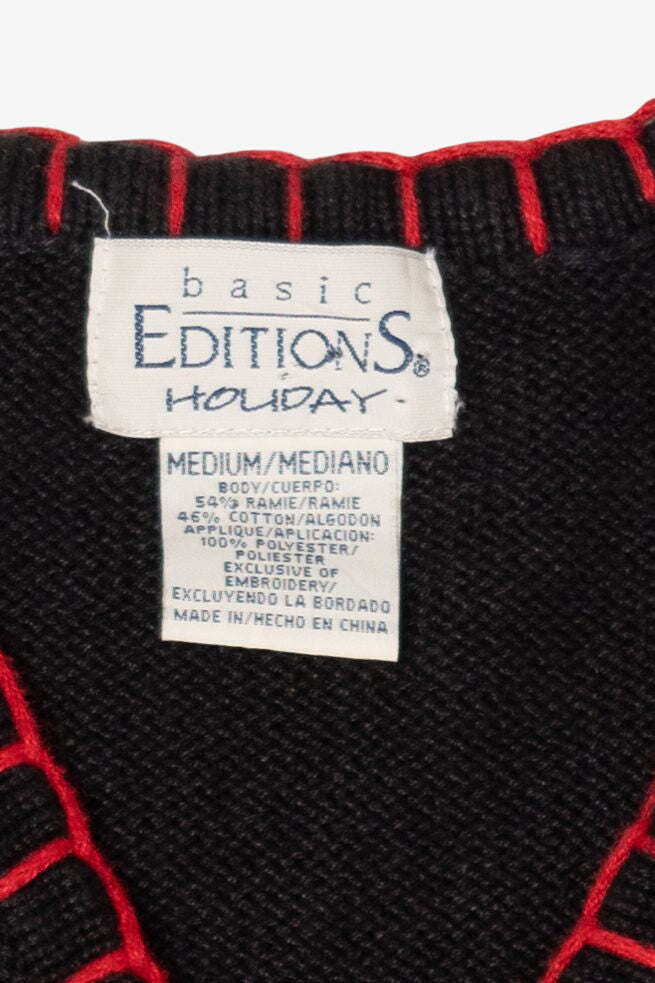 Vintage Black Basic Editions Ugly Christmas Vest (1990s)