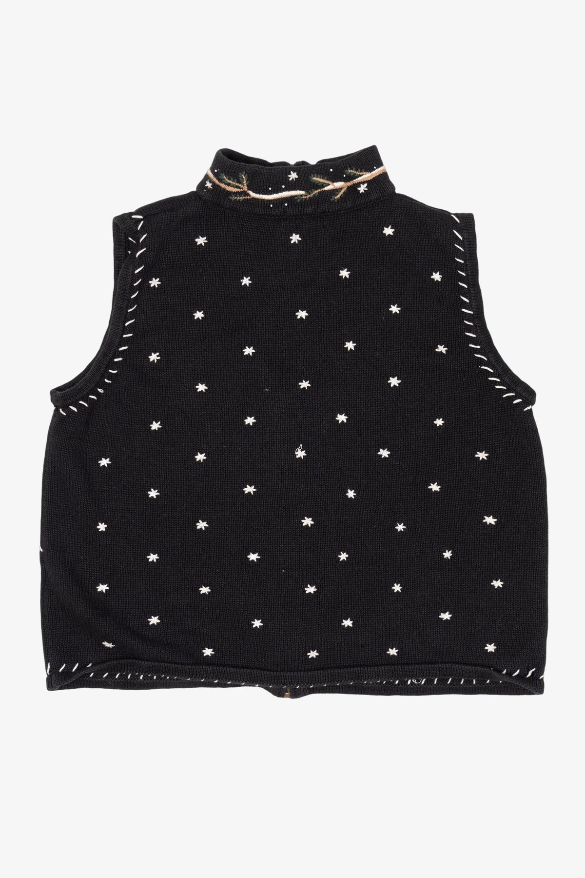 Vintage Hand Embroidered Black Christopher & Banks Ugly Christmas Vest (1990s)