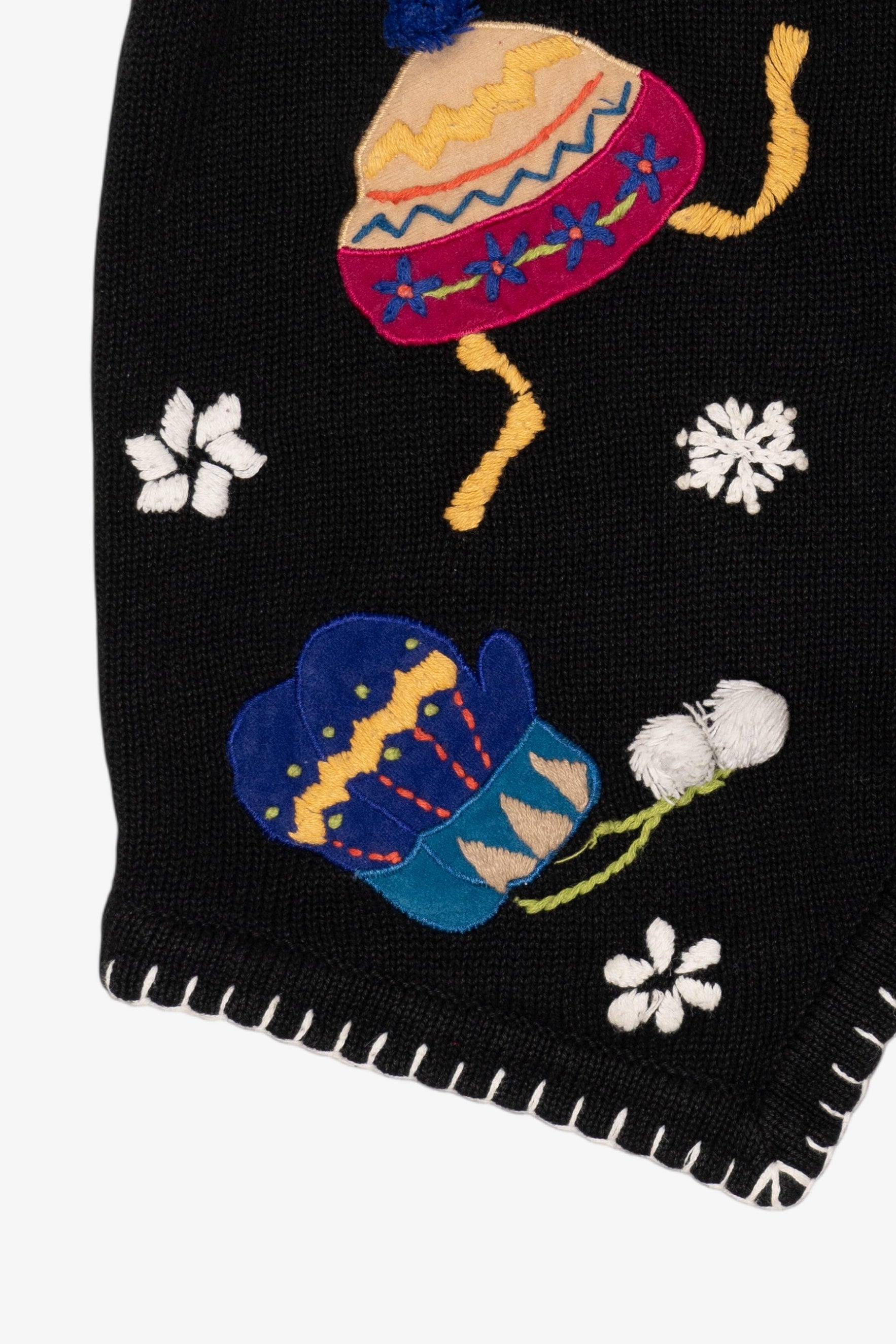 Vintage Black B.P Design Winter Clothes Ugly Christmas Vest (1990s)