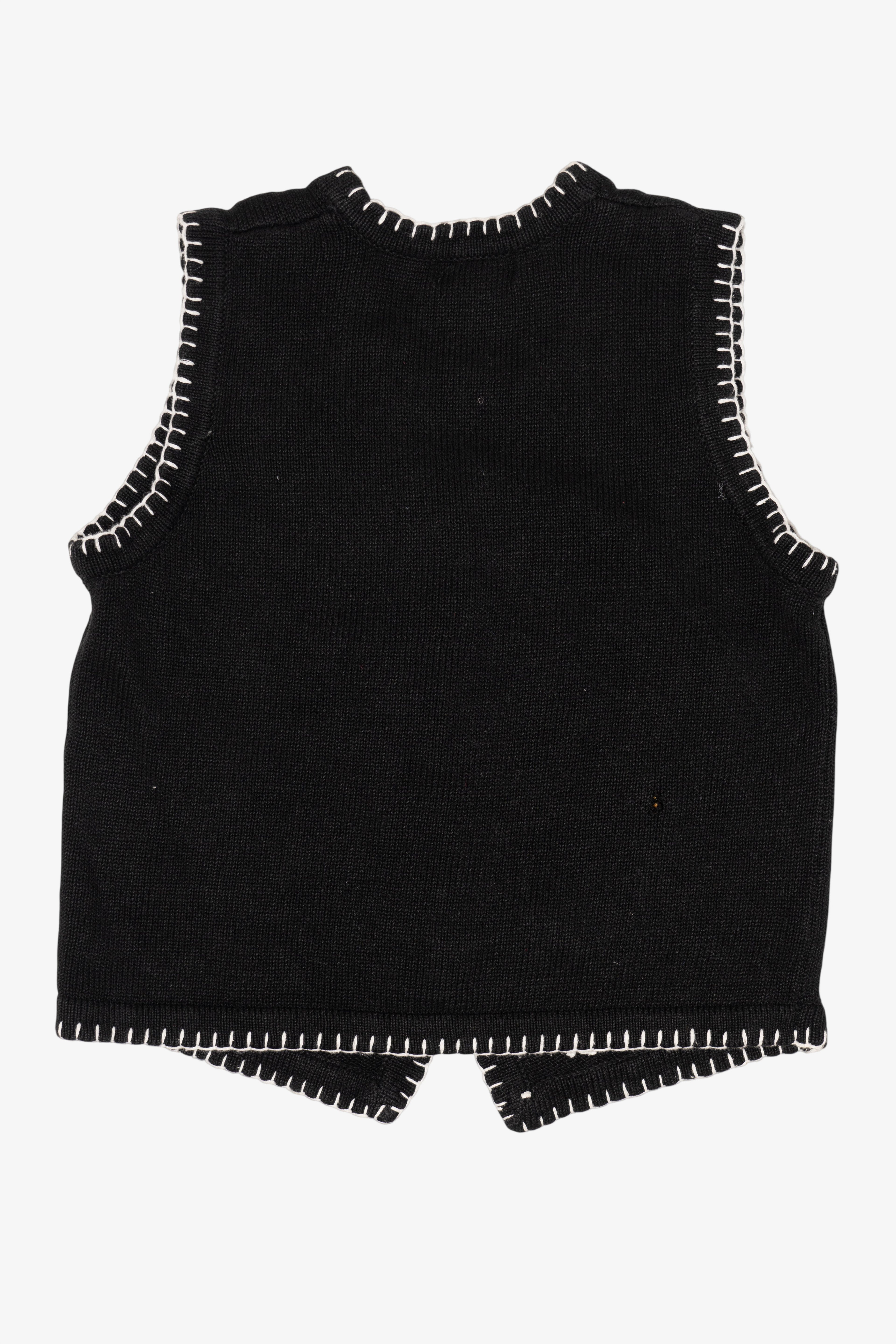 Vintage Black B.P Design Winter Clothes Ugly Christmas Vest (1990s)