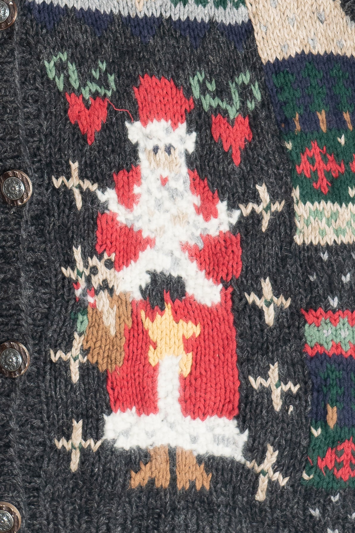Vintage Eagle's Eye Santa & His Sleigh Ugly Christmas Vest (1990s)