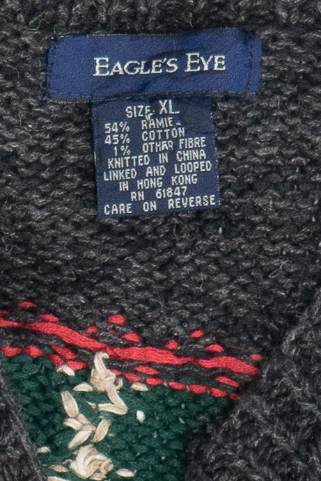 Vintage Eagle's Eye Santa & His Sleigh Ugly Christmas Vest (1990s)