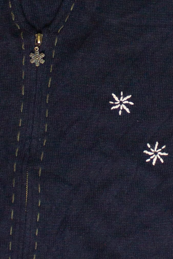 Vintage Hand Stitched Snowman Woolrich Zip Up Ugly Christmas Vest (2000s)