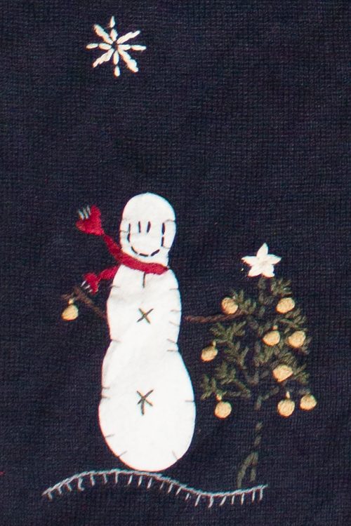 Vintage Hand Stitched Snowman Woolrich Zip Up Ugly Christmas Vest (2000s)