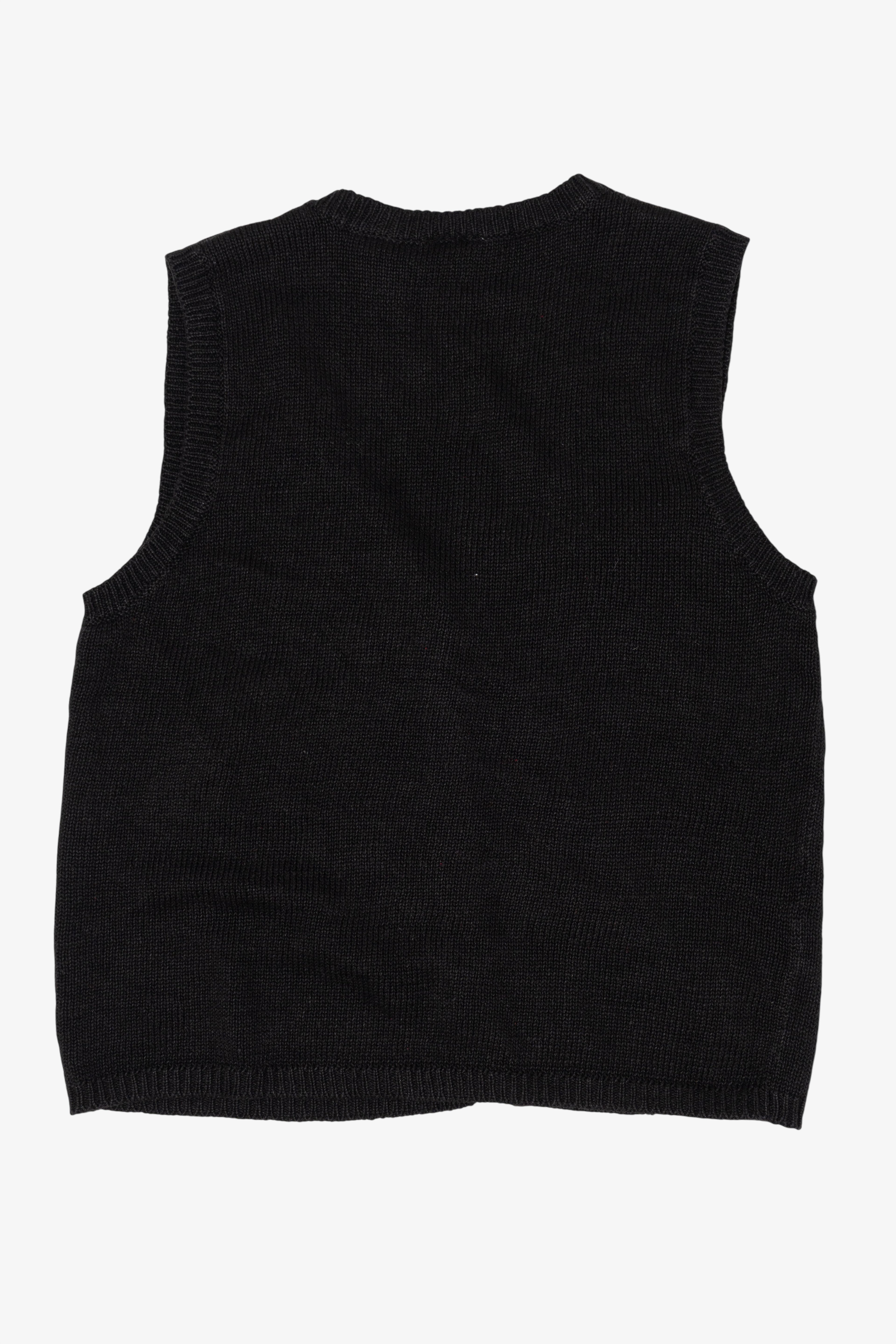 Vintage Black Capacity Cardinals And Poinsettias Ugly Christmas Vest (1990s)