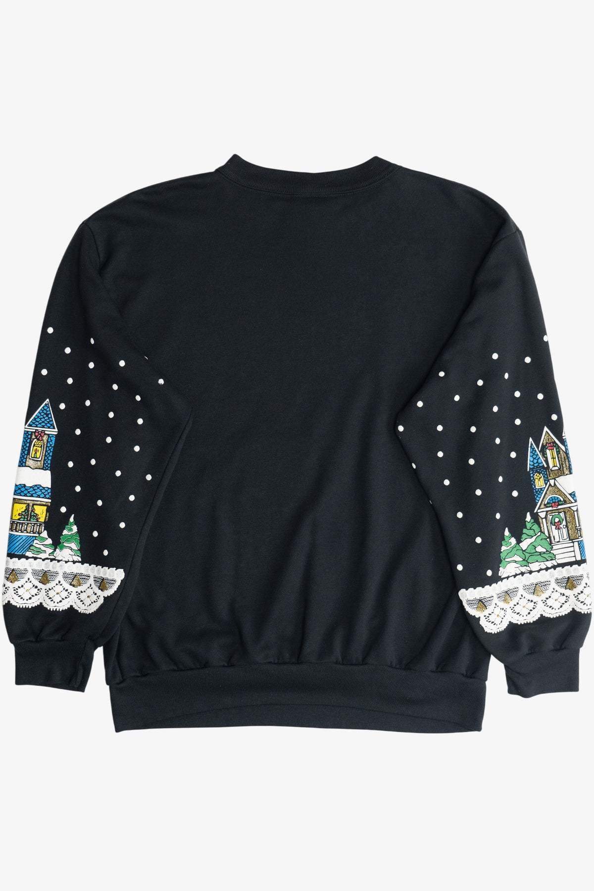 Vintage Snowy City Christmas On Main Street Ugly Christmas Sweatshirt (1980s)