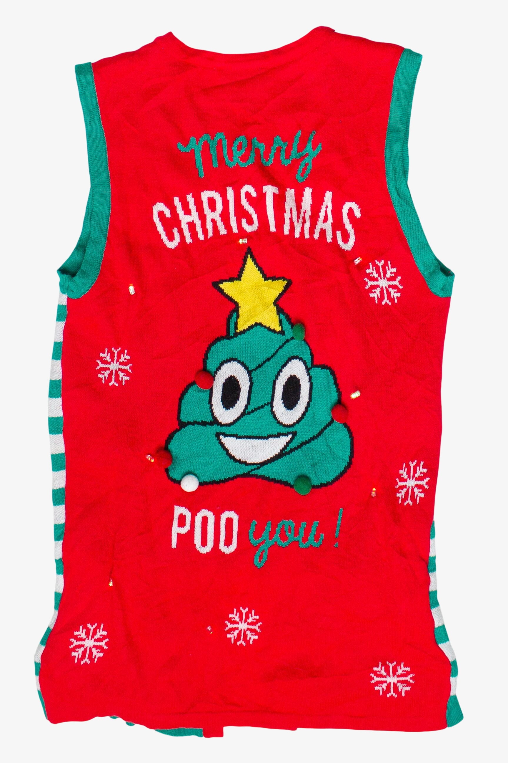 "Merry Christmas Poo You" Claire's Light Up Ugly Christmas Vest