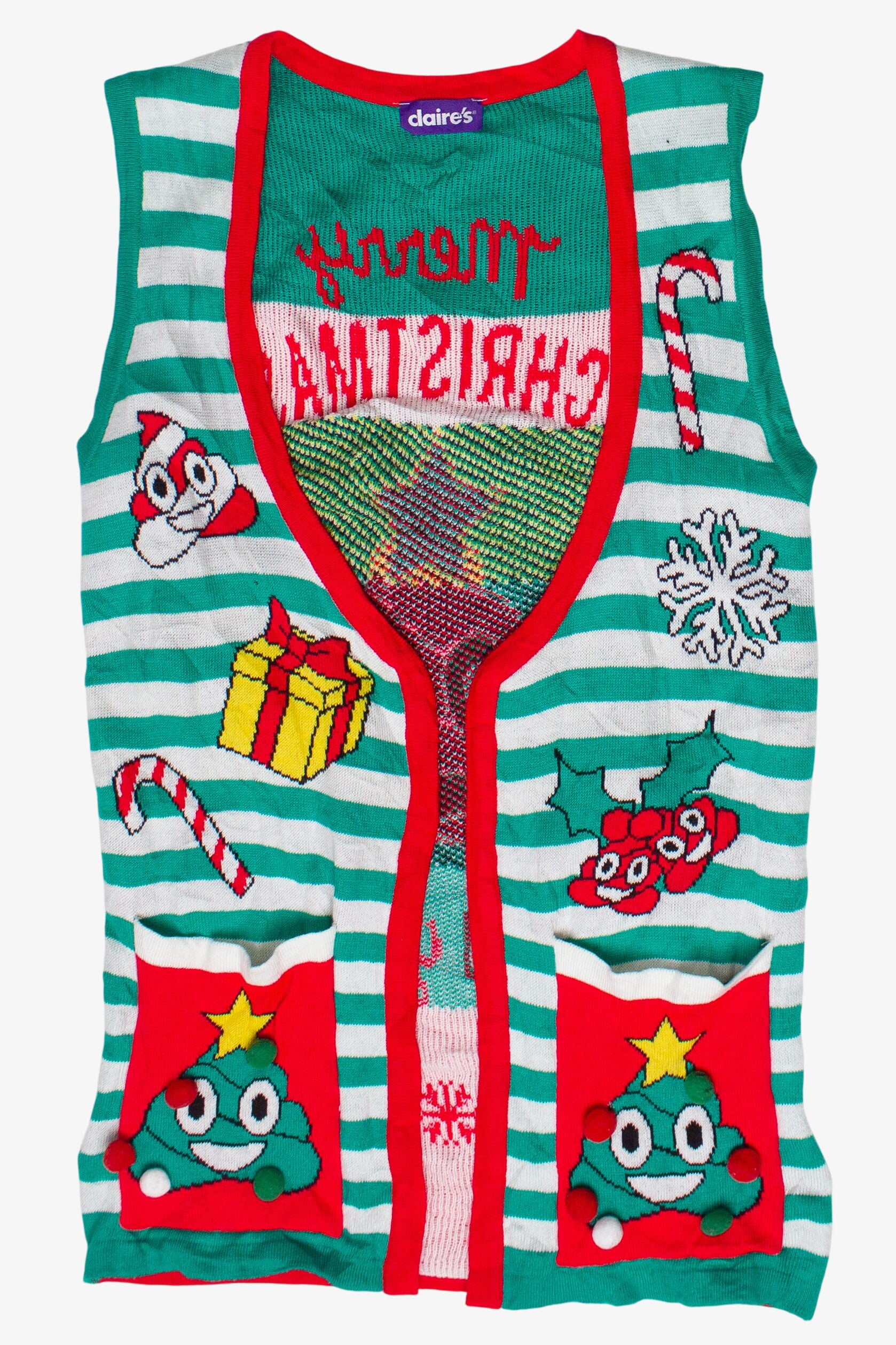 "Merry Christmas Poo You" Claire's Light Up Ugly Christmas Vest