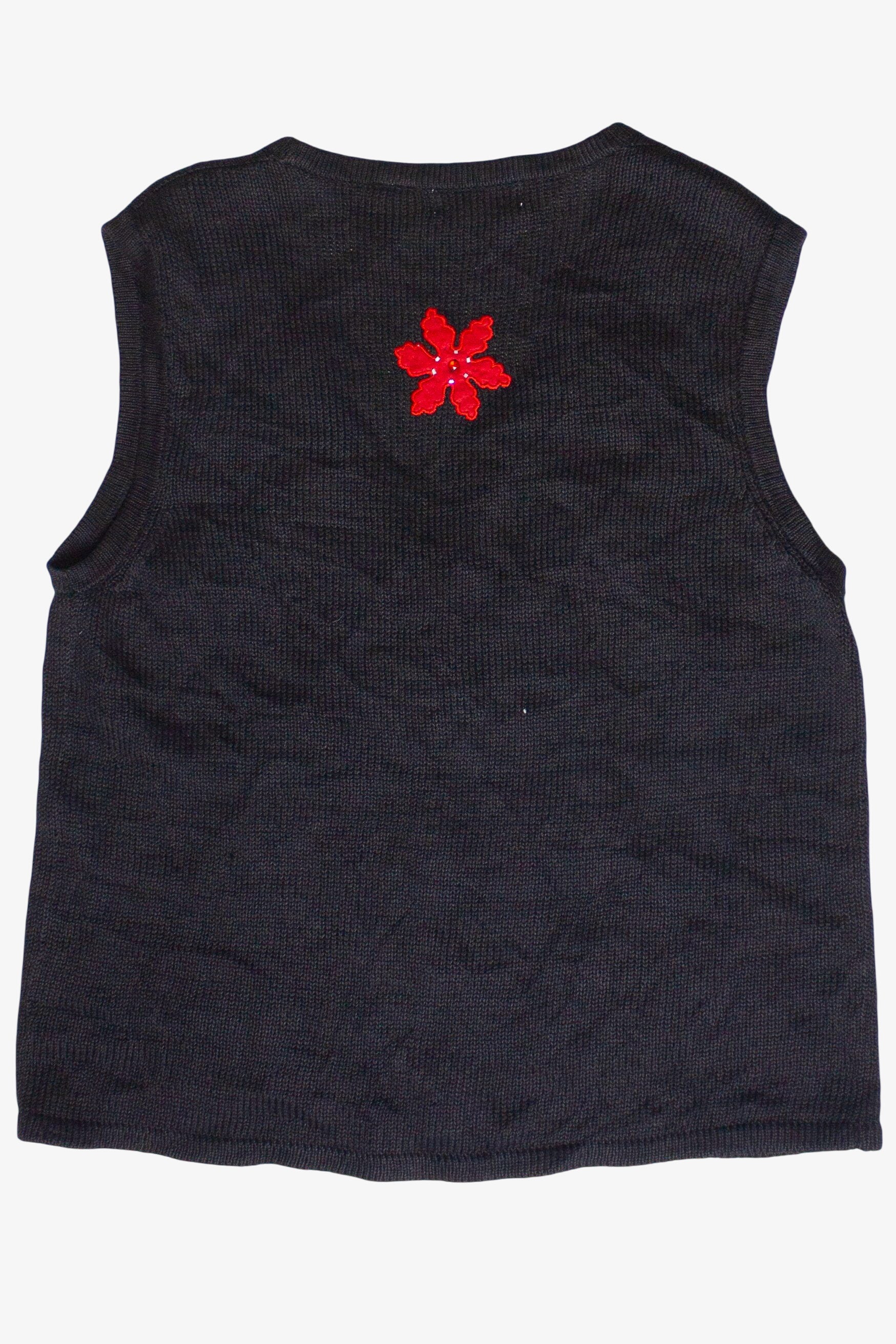Vintage Beaded Snowflake Appliques Ugly Christmas Vest