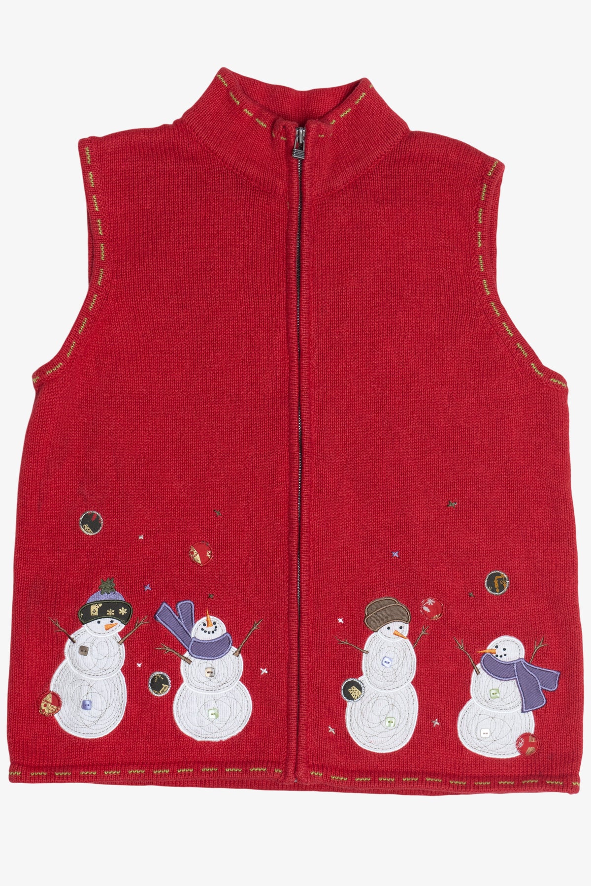 Vintage Christopher & Banks Snowmen Ugly Christmas Vest (1990s)