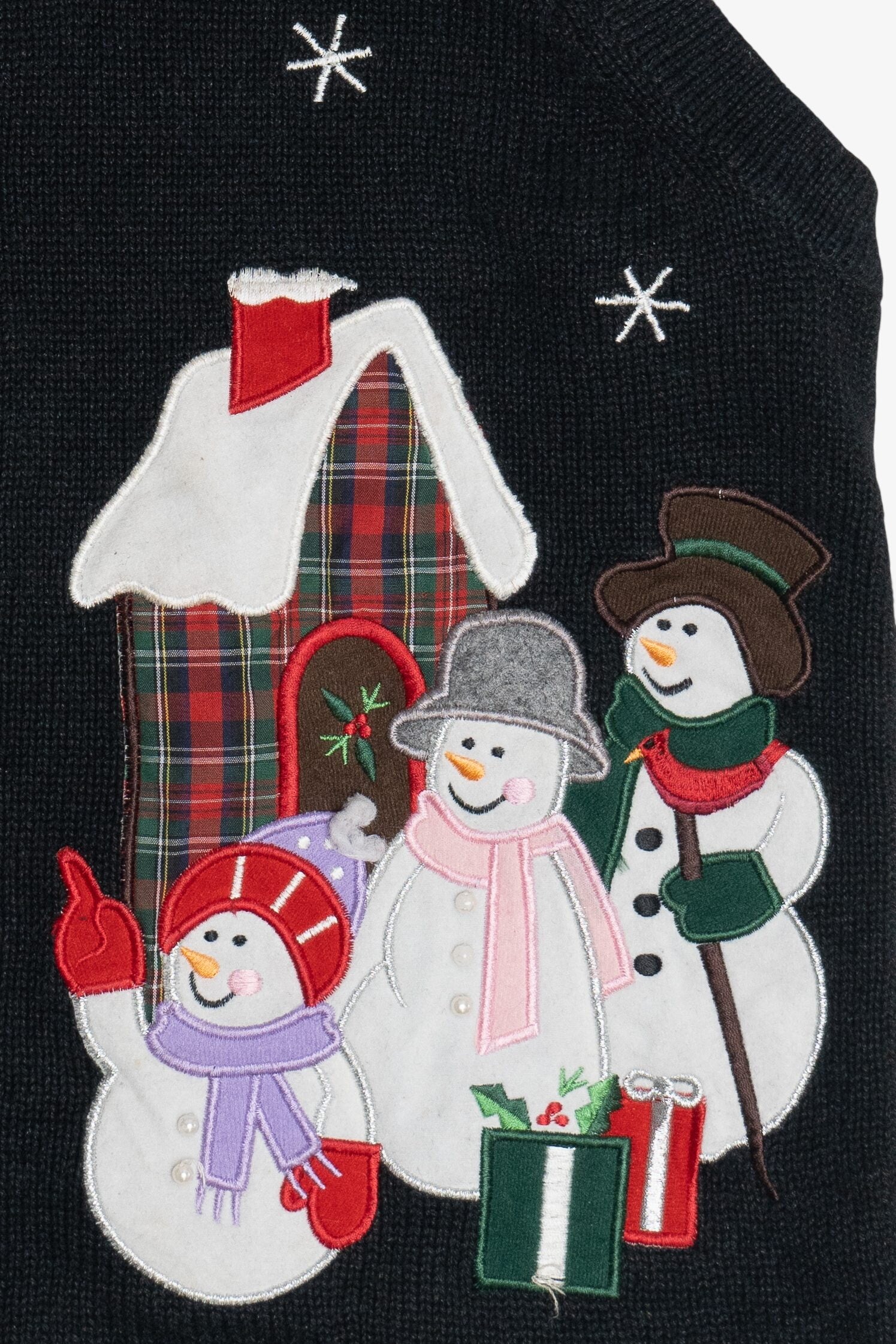 Vintage Bechamel Snowmen Family Ugly Christmas Vest (1990s)