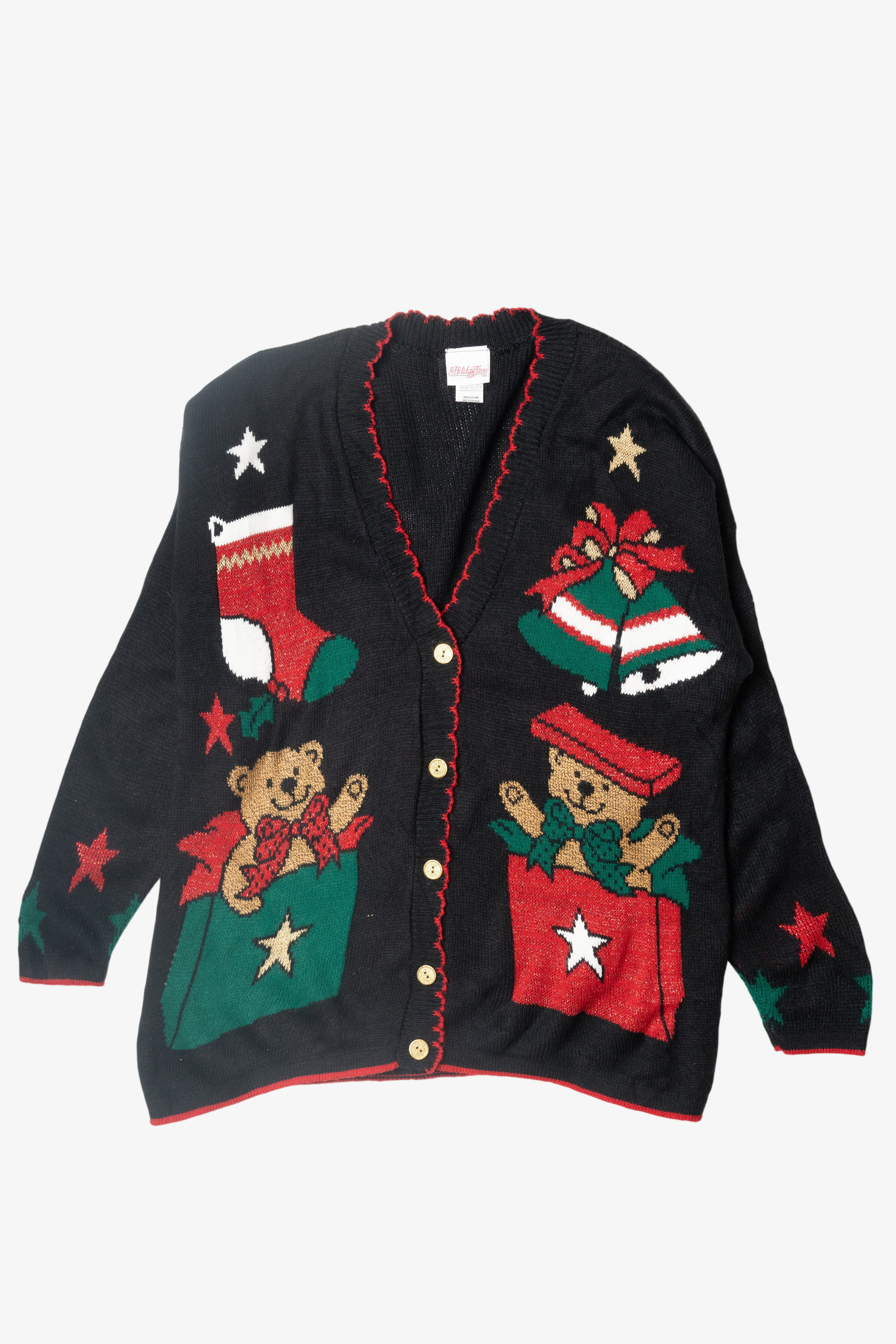 Vintage Bears Button Ugly Christmas Cardigan (1980s)